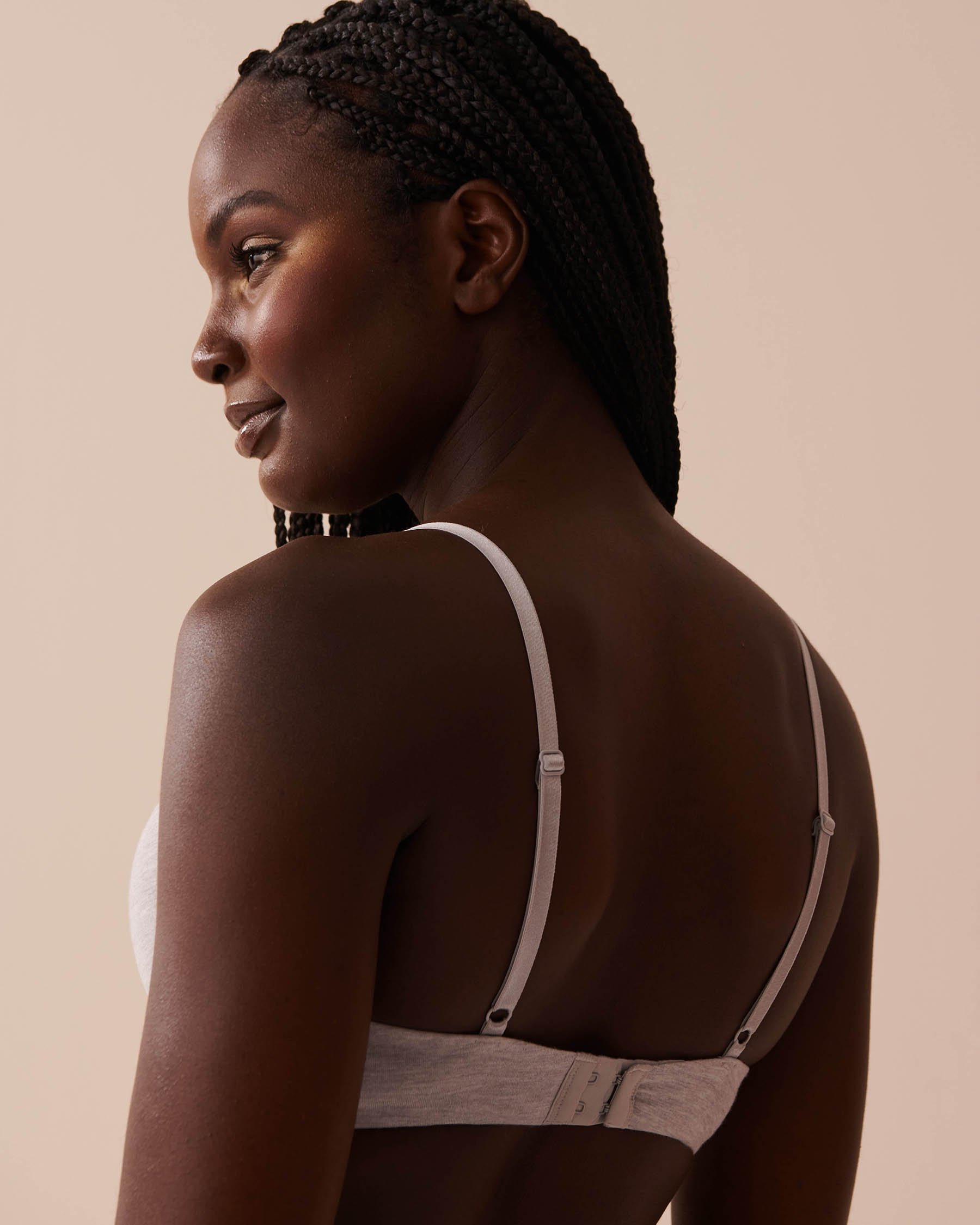 LA VIE EN ROSE Soutien-gorge push-up demi-buste en modal Gris 10300165 - View2