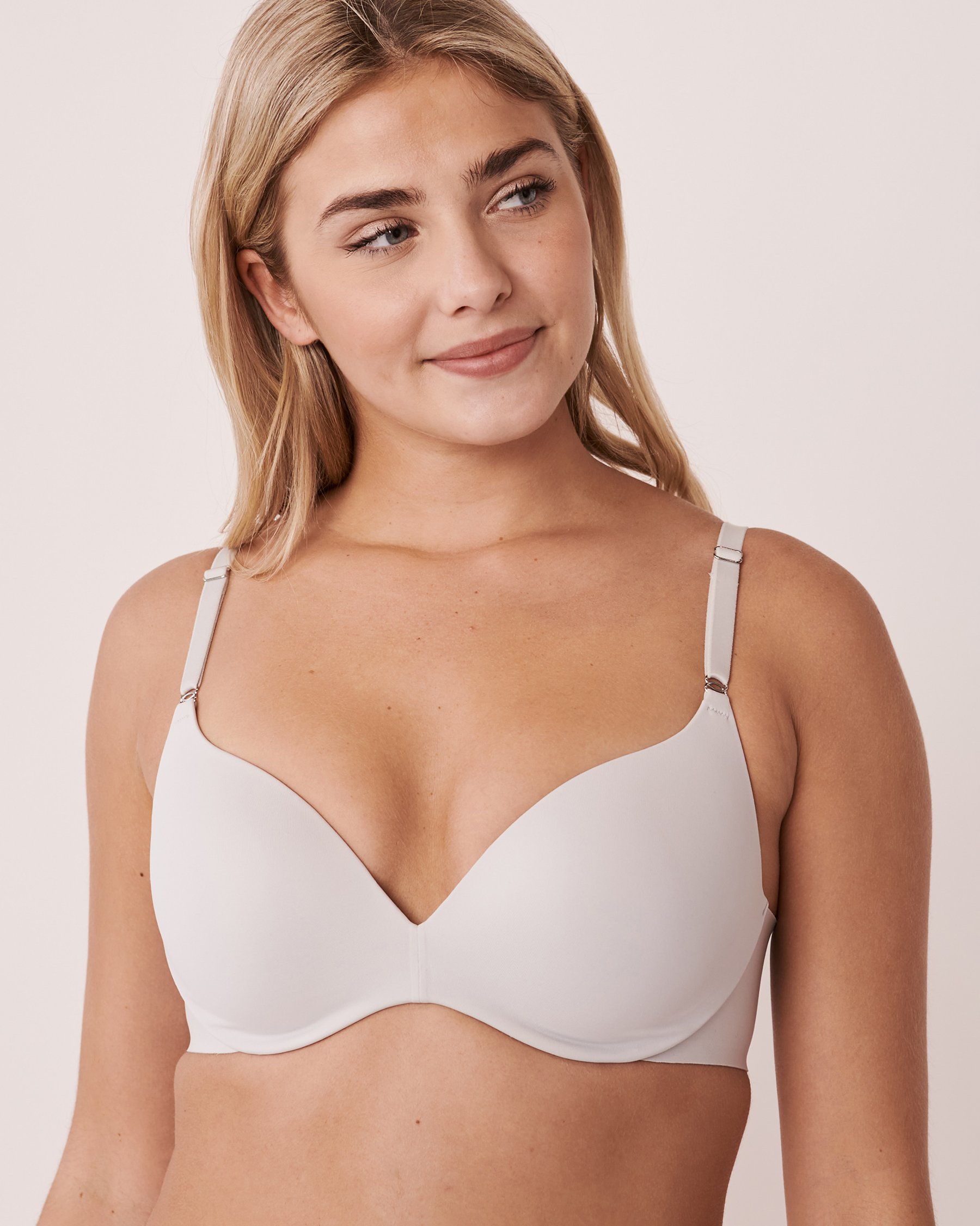 LA VIE EN ROSE Soutien-gorge push-up sans armatures dos lisse Gris 10300014 - View1