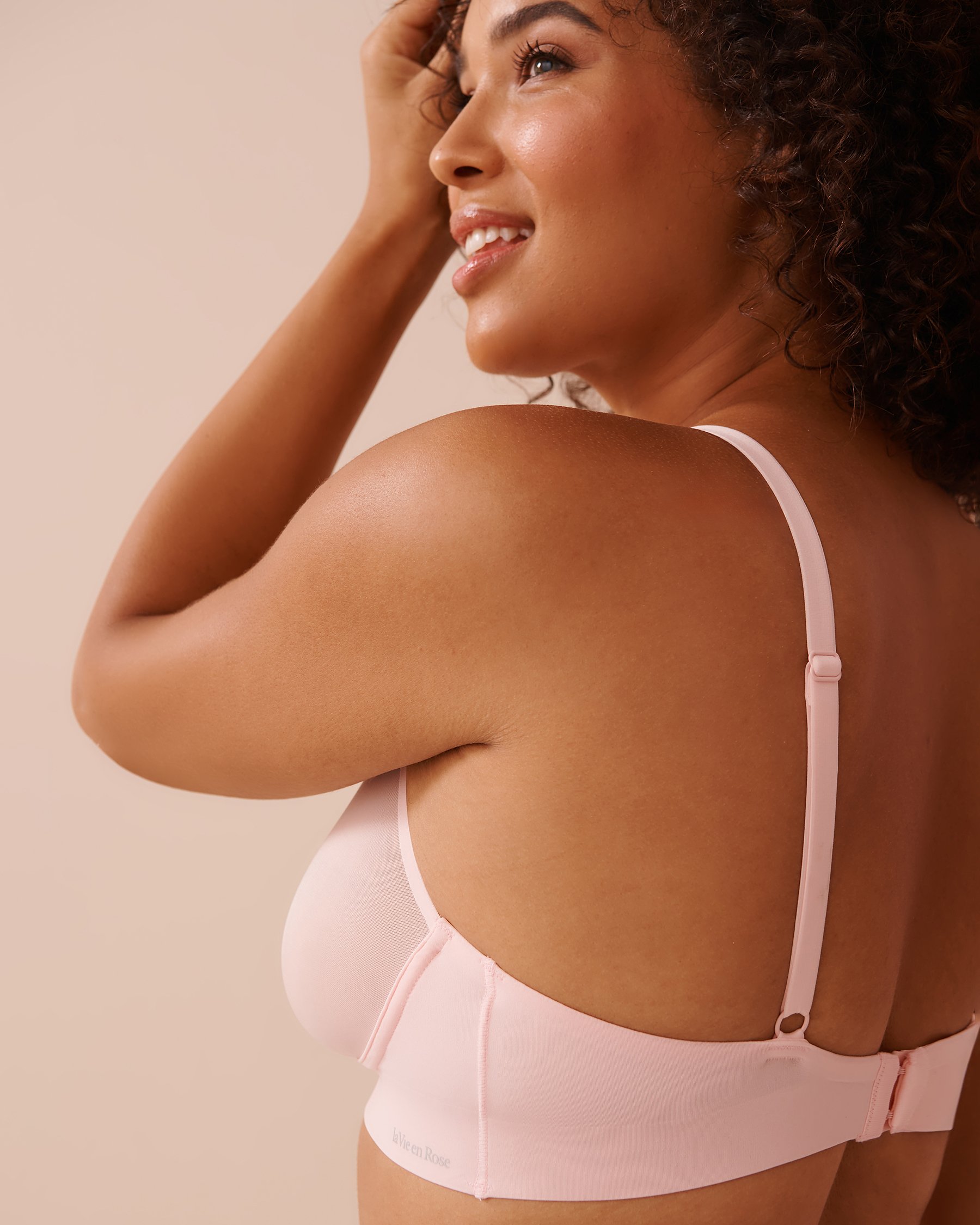 LA VIE EN ROSE Bralette en résille transparente Rose 10100152 - Voir2