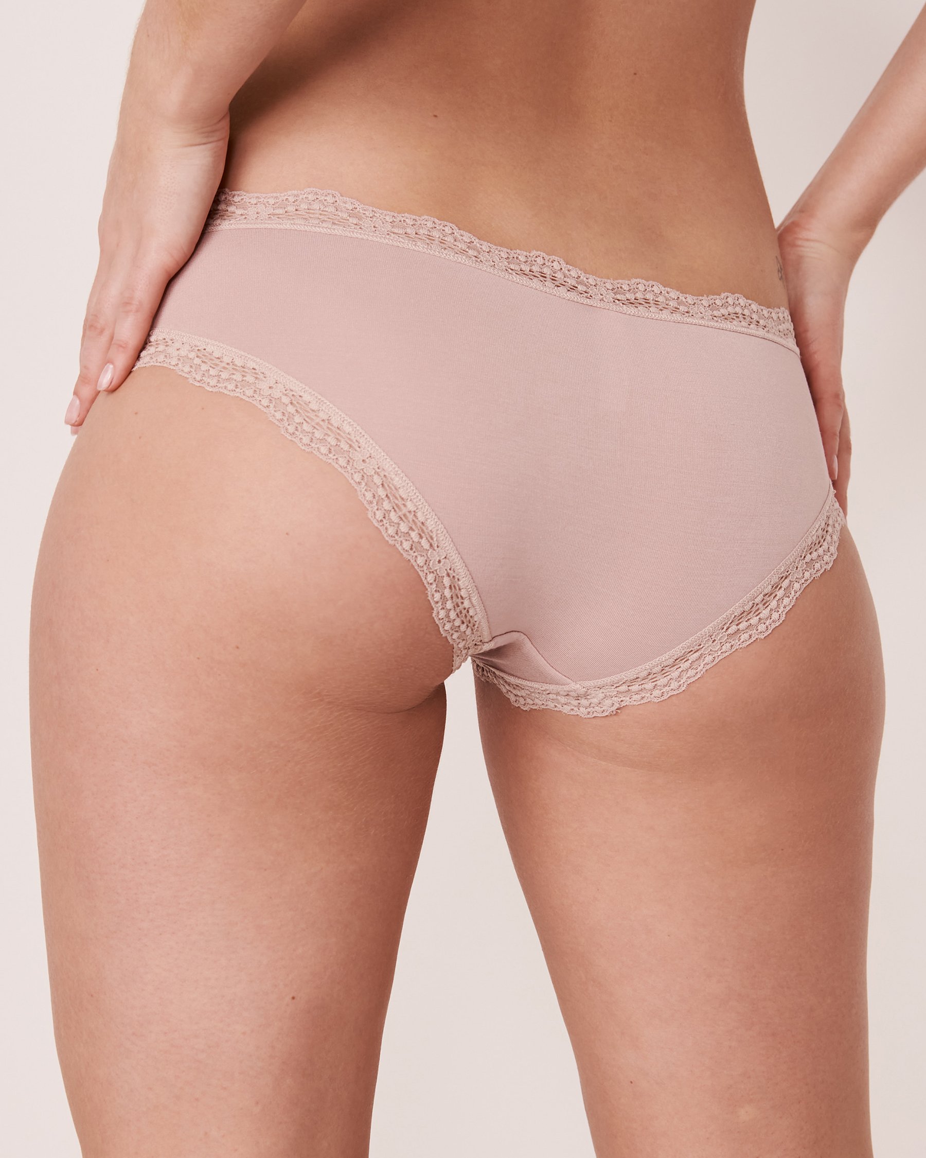 LA VIE EN ROSE Modal and Lace Trim Hiphugger Panty Shadow grey 20100103 - View2