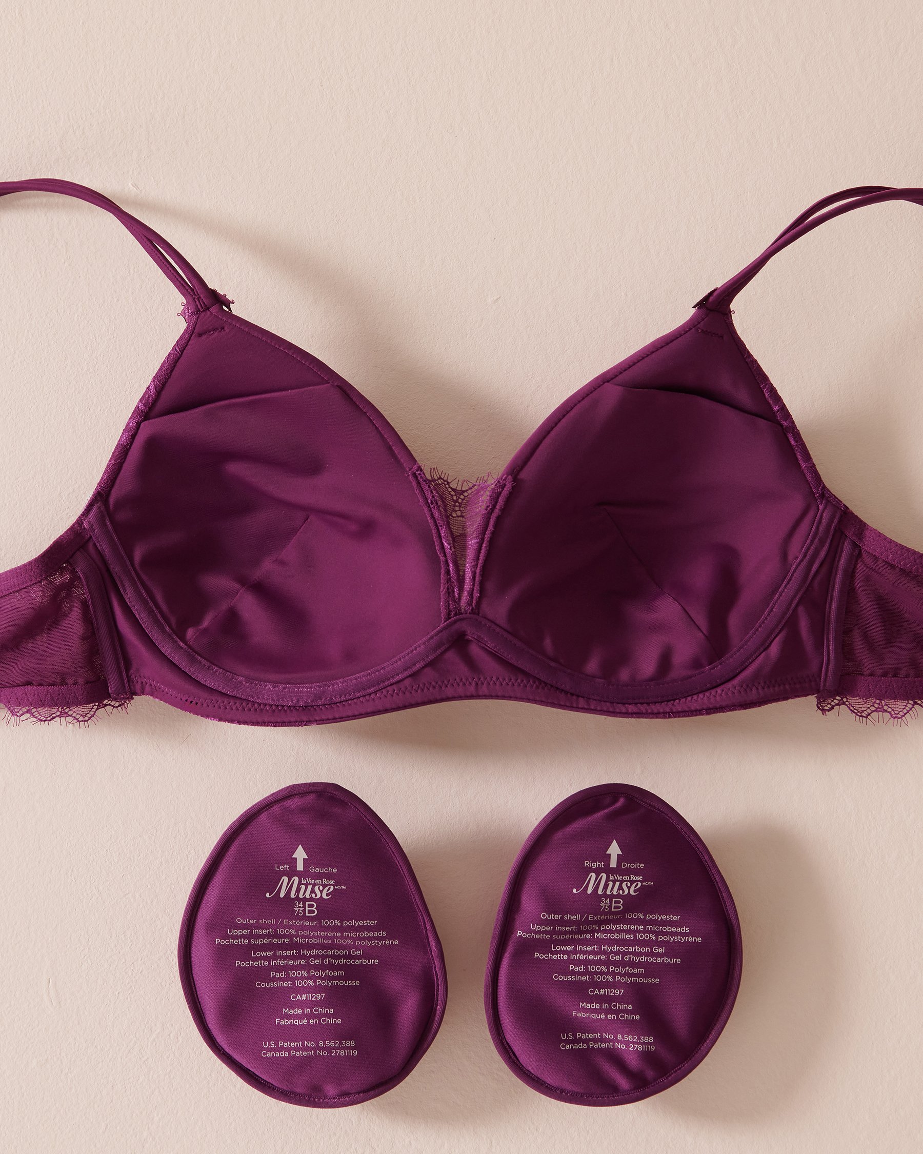 LA VIE EN ROSE Soutien-gorge mastectomie doublure légère sans armatures Violet vibrant 10200422 - Voir2