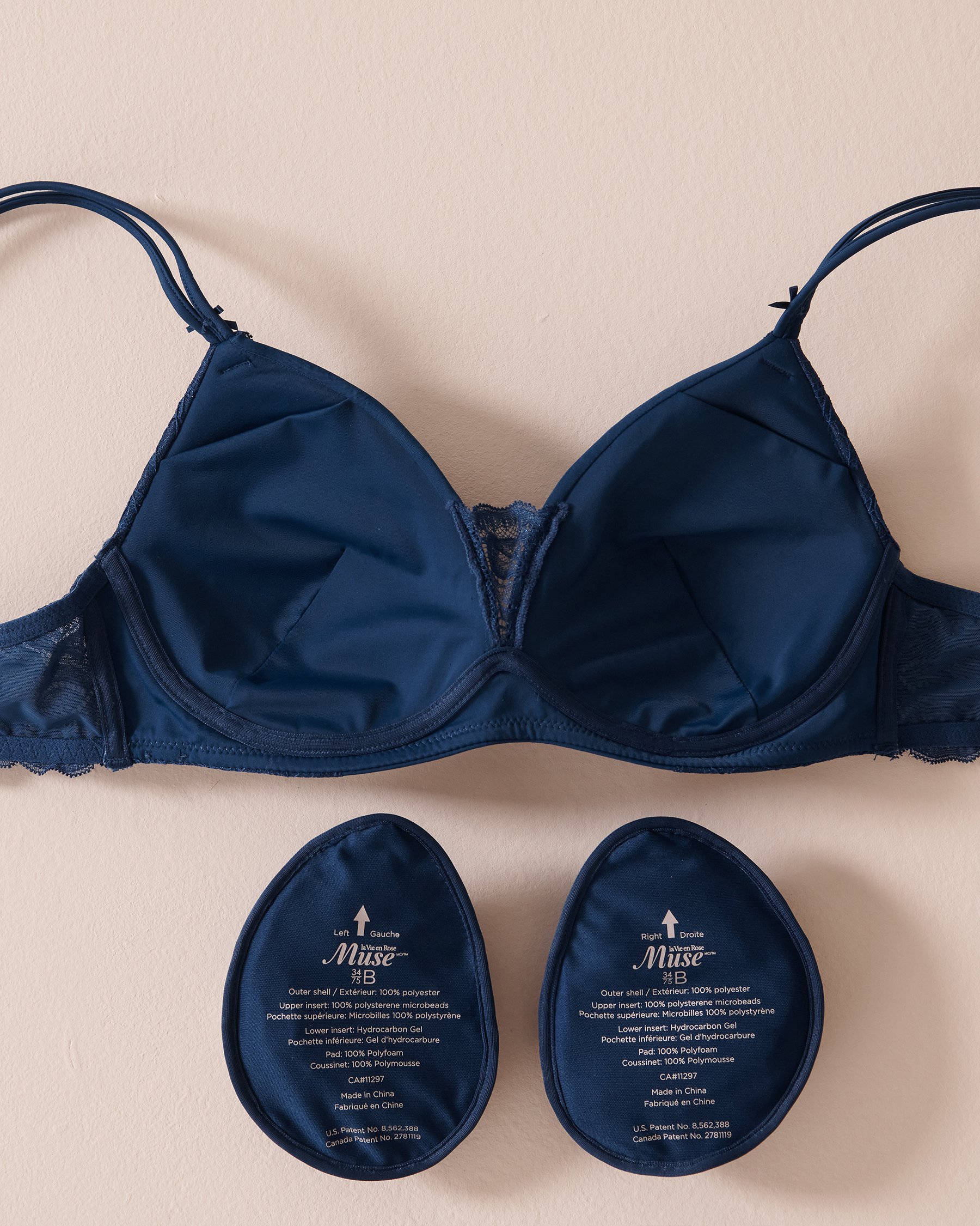LA VIE EN ROSE Lightly Lined Wireless Mastectomy Bra Dark Blue 10200374 - View2