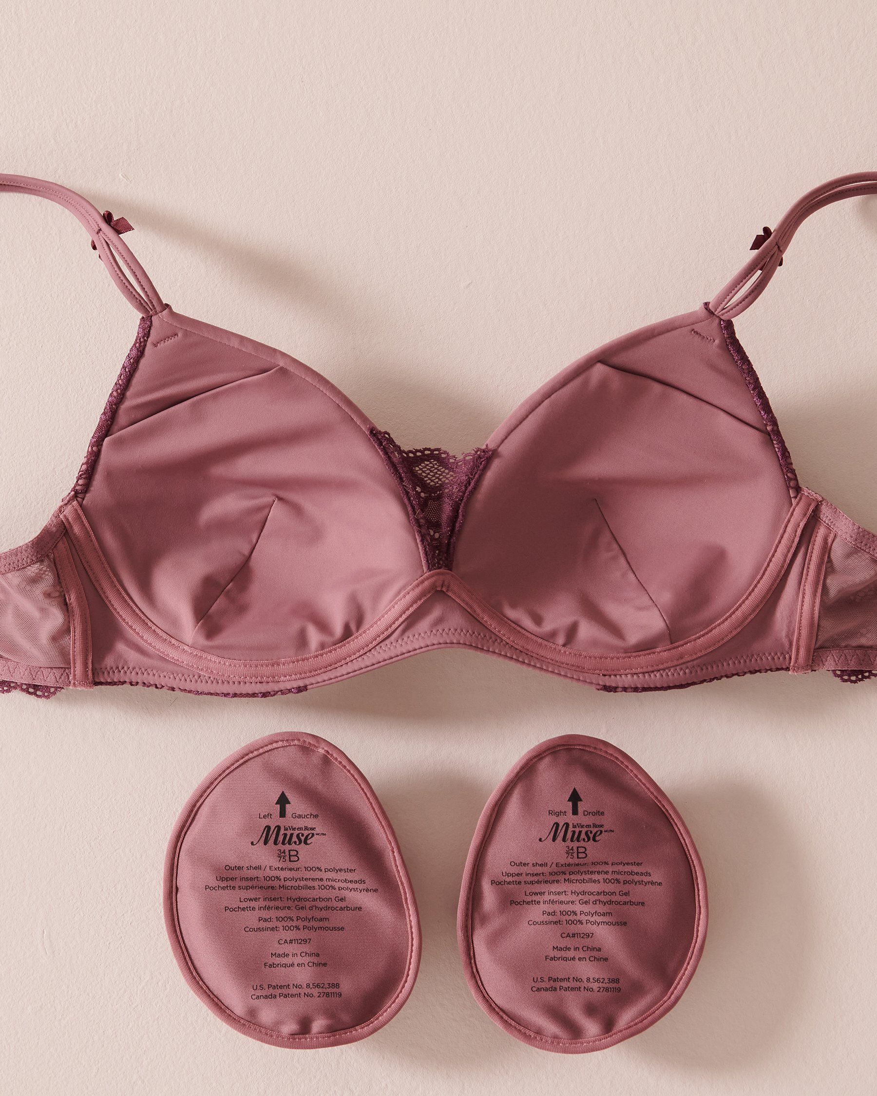 LA VIE EN ROSE Lightly Lined Wireless Mastectomy Bra Old pink 10200063 - View2