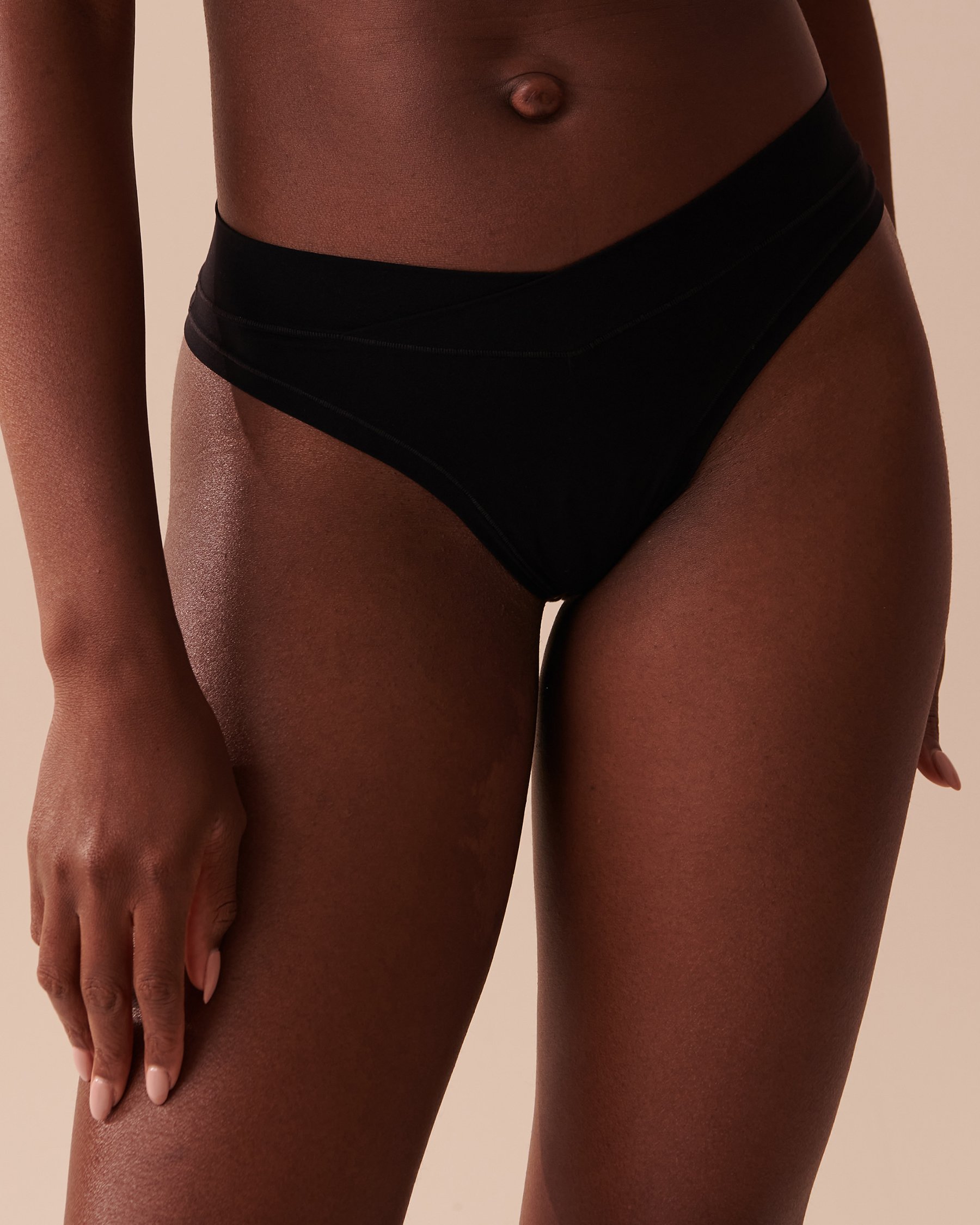 LA VIE EN ROSE Lot de 5 culottes tanga fit parfait Noir/Ombre grise 20200474 5PK - View4