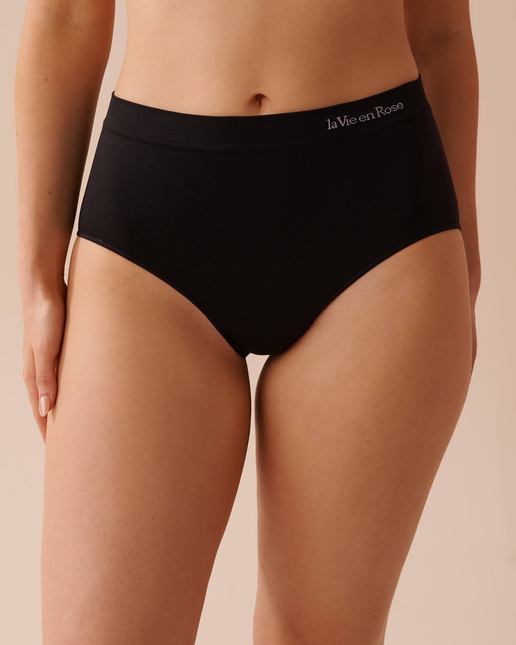 LA VIE EN ROSE 5-Pack Seamless Fabric High Waist Bikini Panty Black/Shadow Grey 20200497 5PK - View4