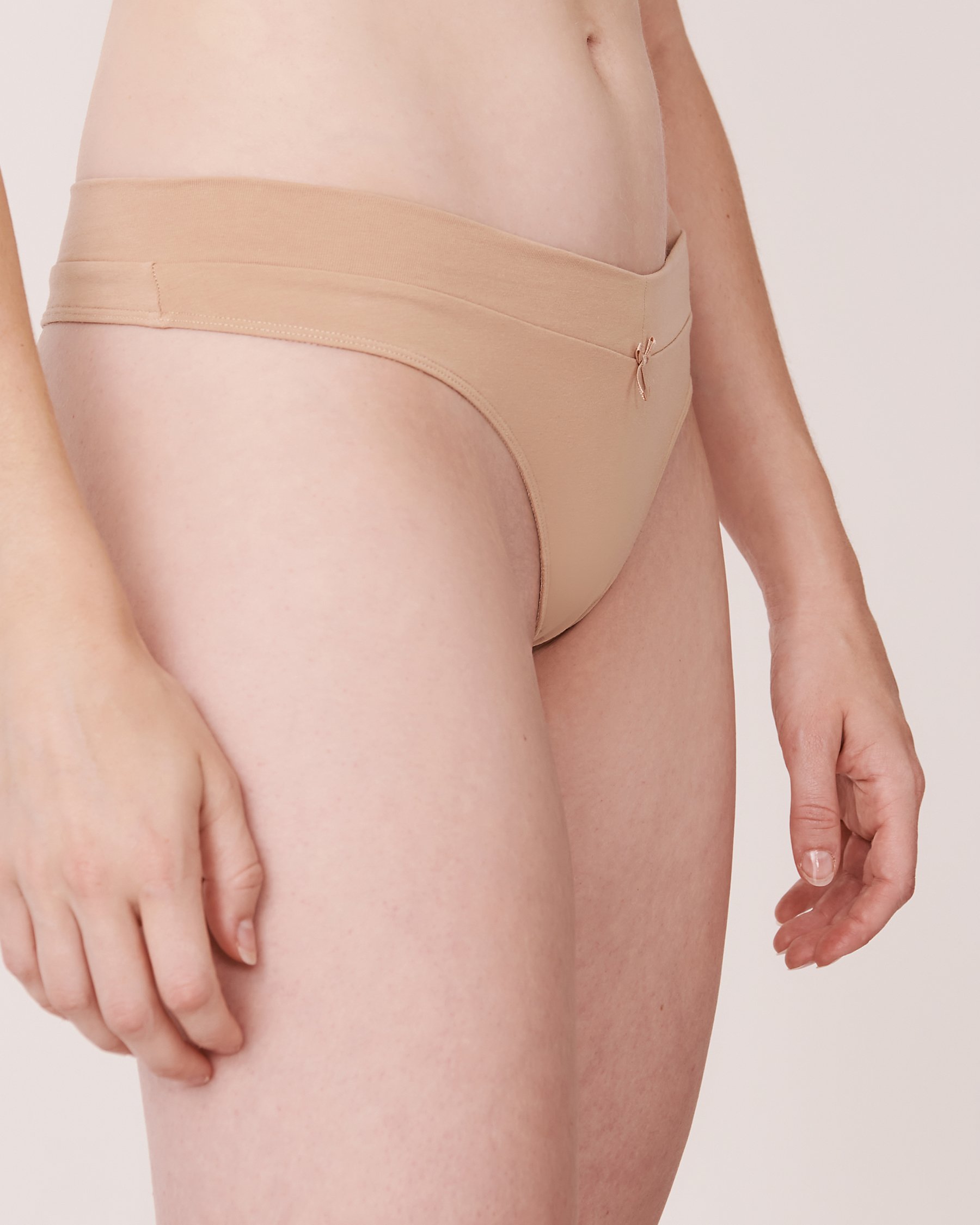 LA VIE EN ROSE Lot de 5 culottes tanga en coton Noir/Latte 564211000-5P - Voir3