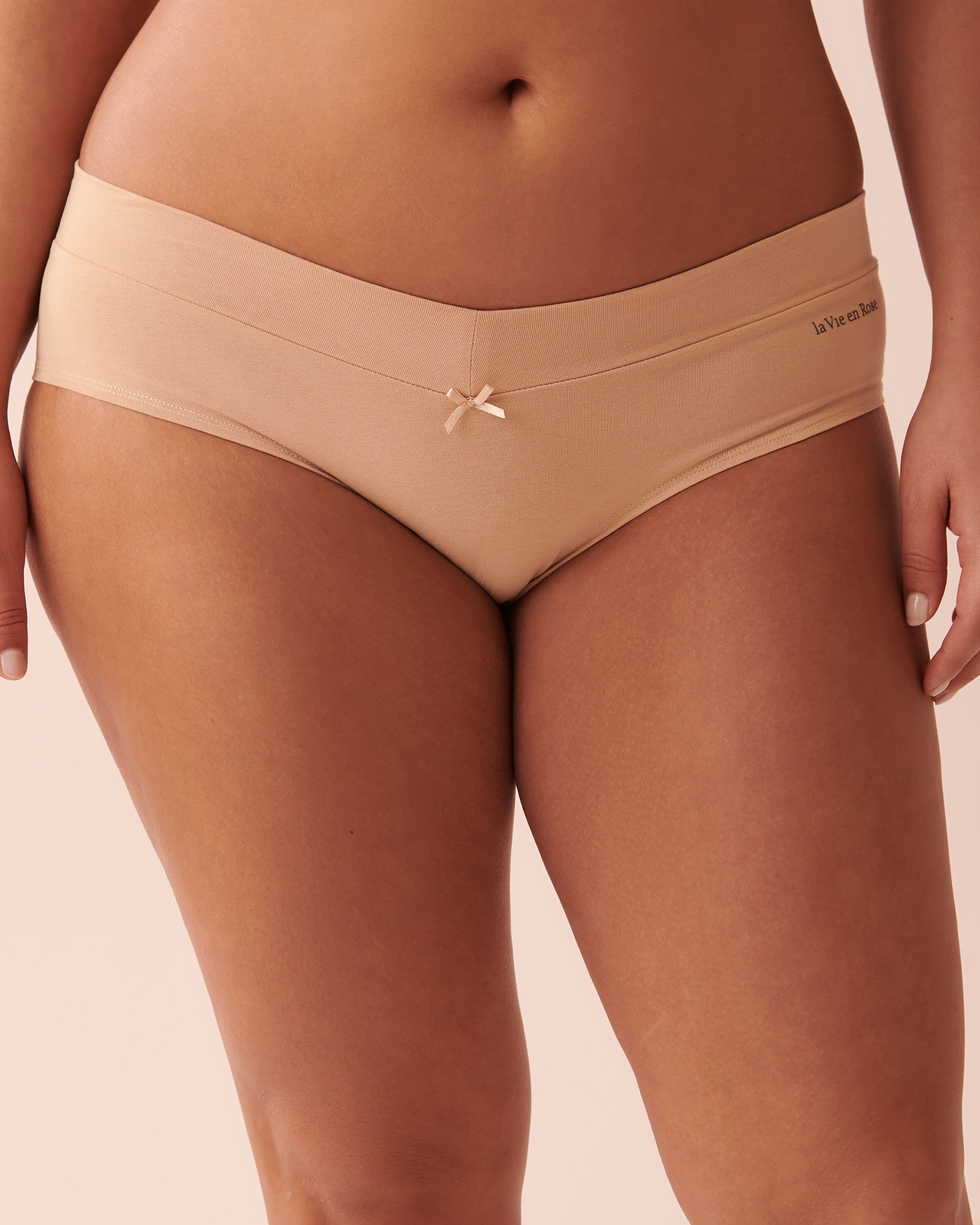 LA VIE EN ROSE Lot de 5 culottes aux hanches en coton Noir/Latte 564213000-5P - Voir5