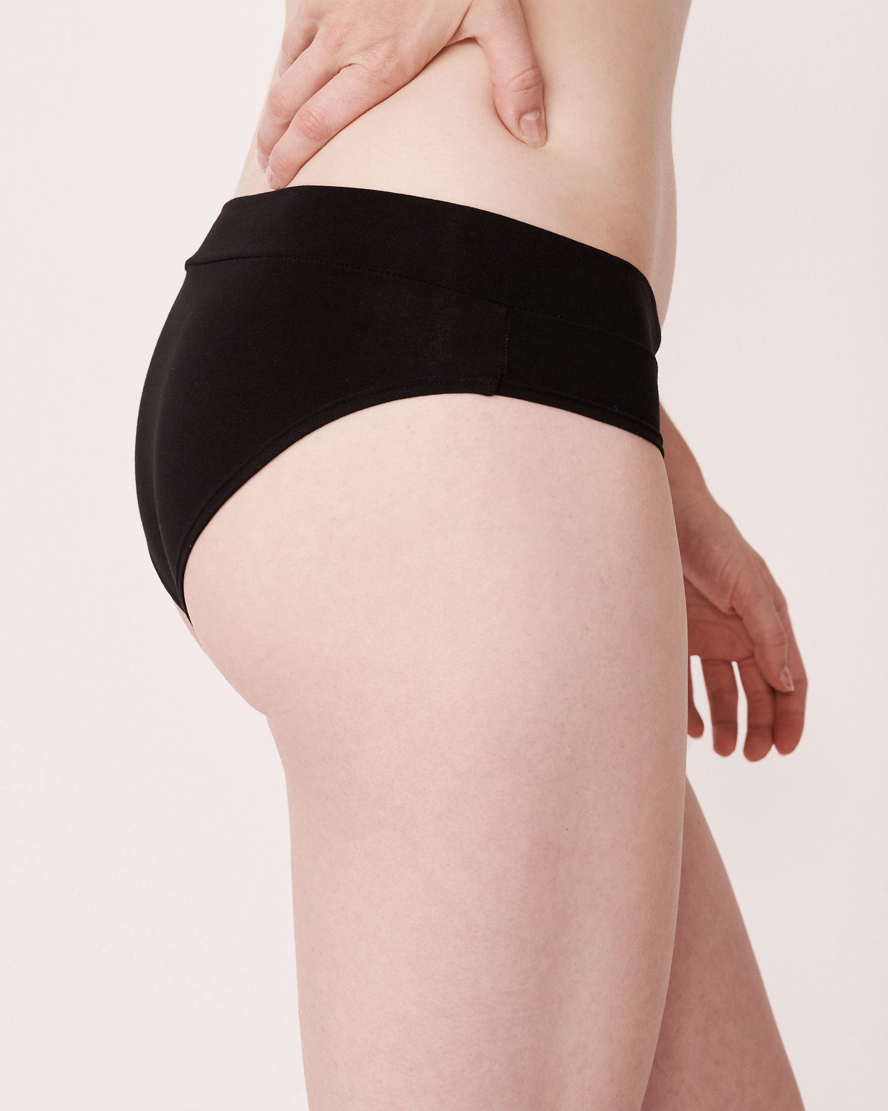 LA VIE EN ROSE Lot de 6 culottes bikini en coton Noir 20100367 - View3