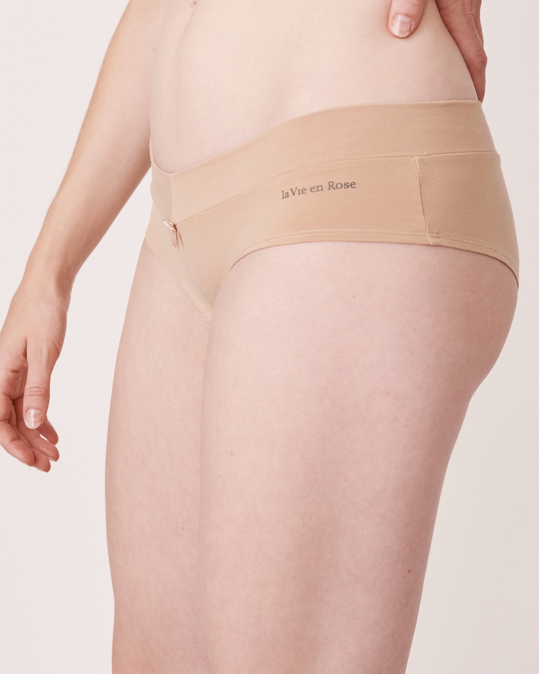 LA VIE EN ROSE Lot de 6 culottes aux hanches en coton Noir/Beige 20100420 - View4