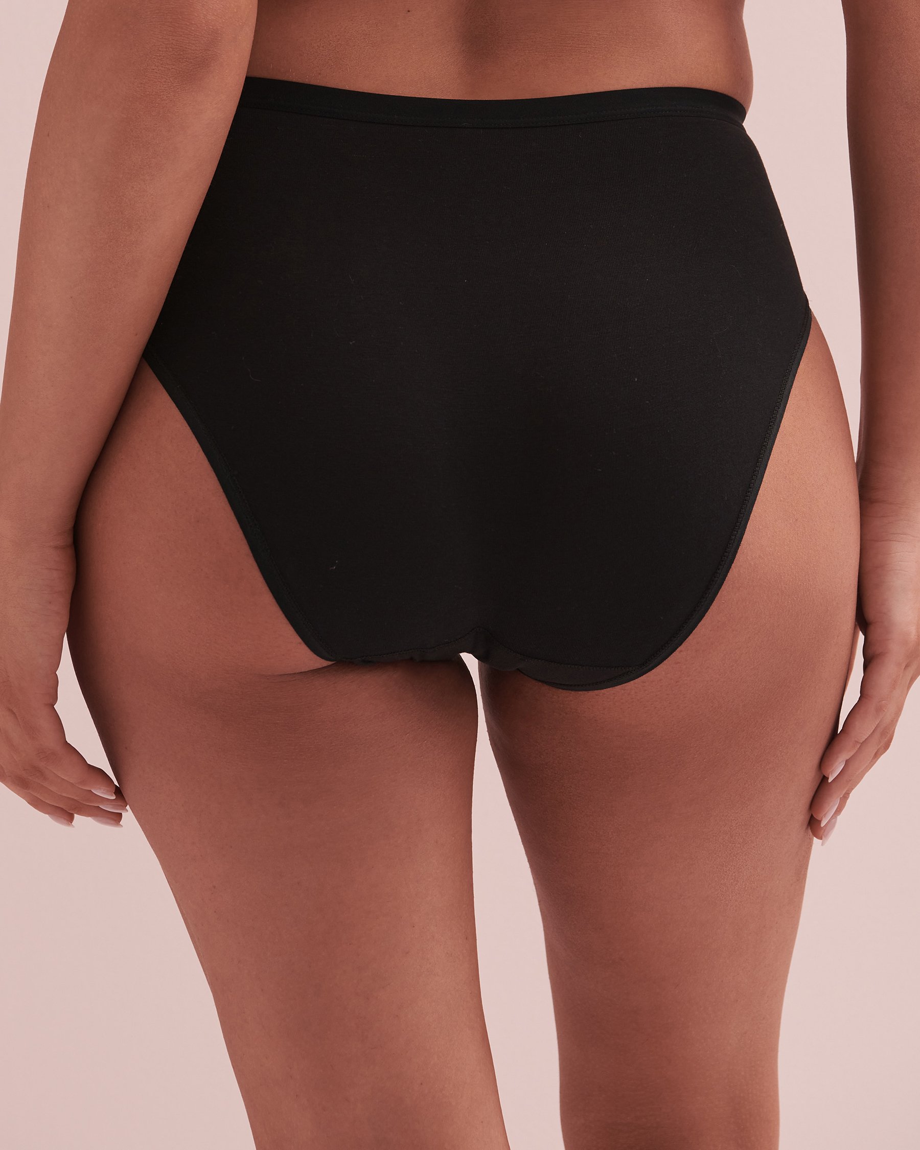 Culotte menstruelle coupe bikini taille haute en coton absorption super Noir 20300190 - Voir2