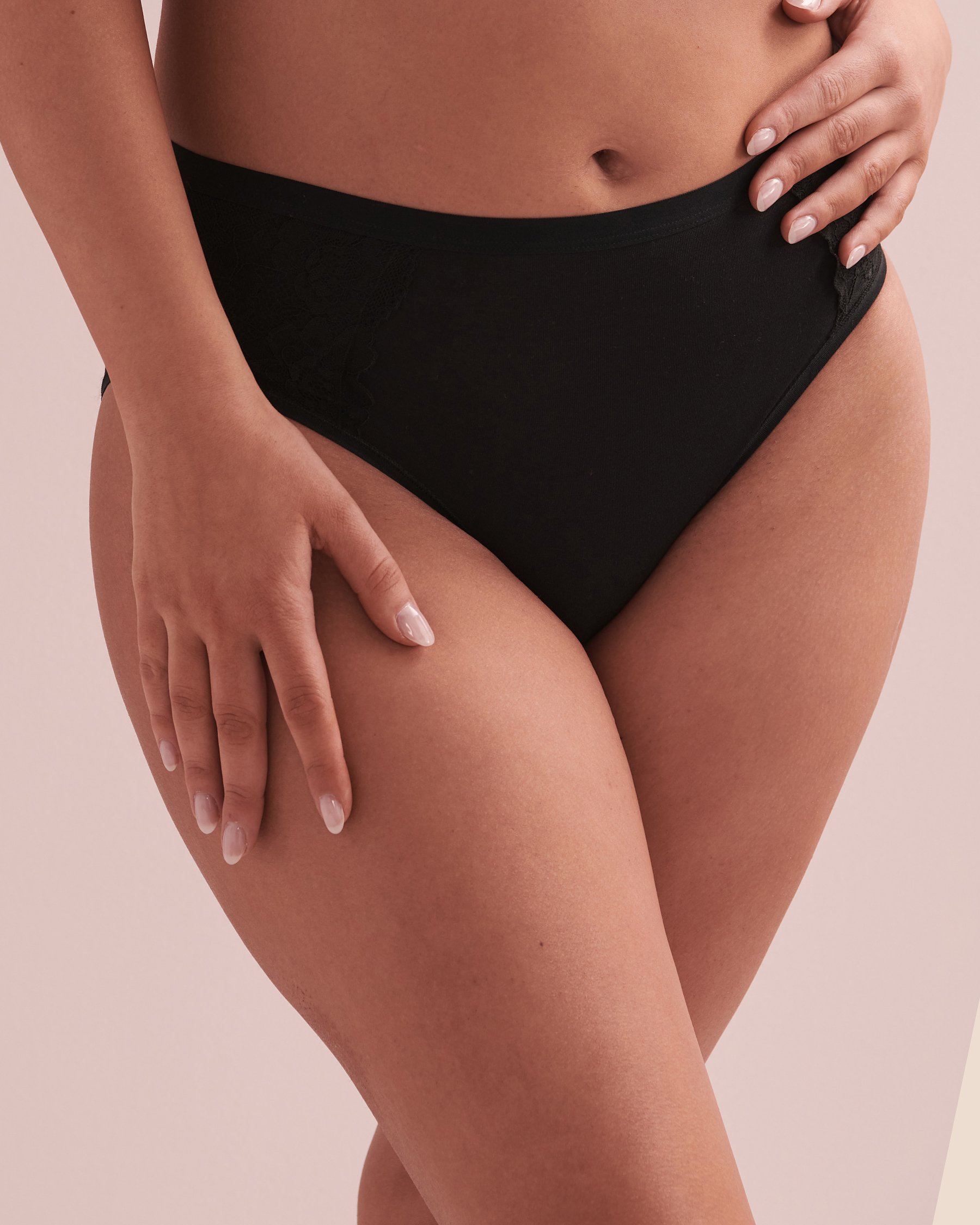 Culotte menstruelle coupe bikini taille haute en coton absorption super Noir 20300190 - Voir3