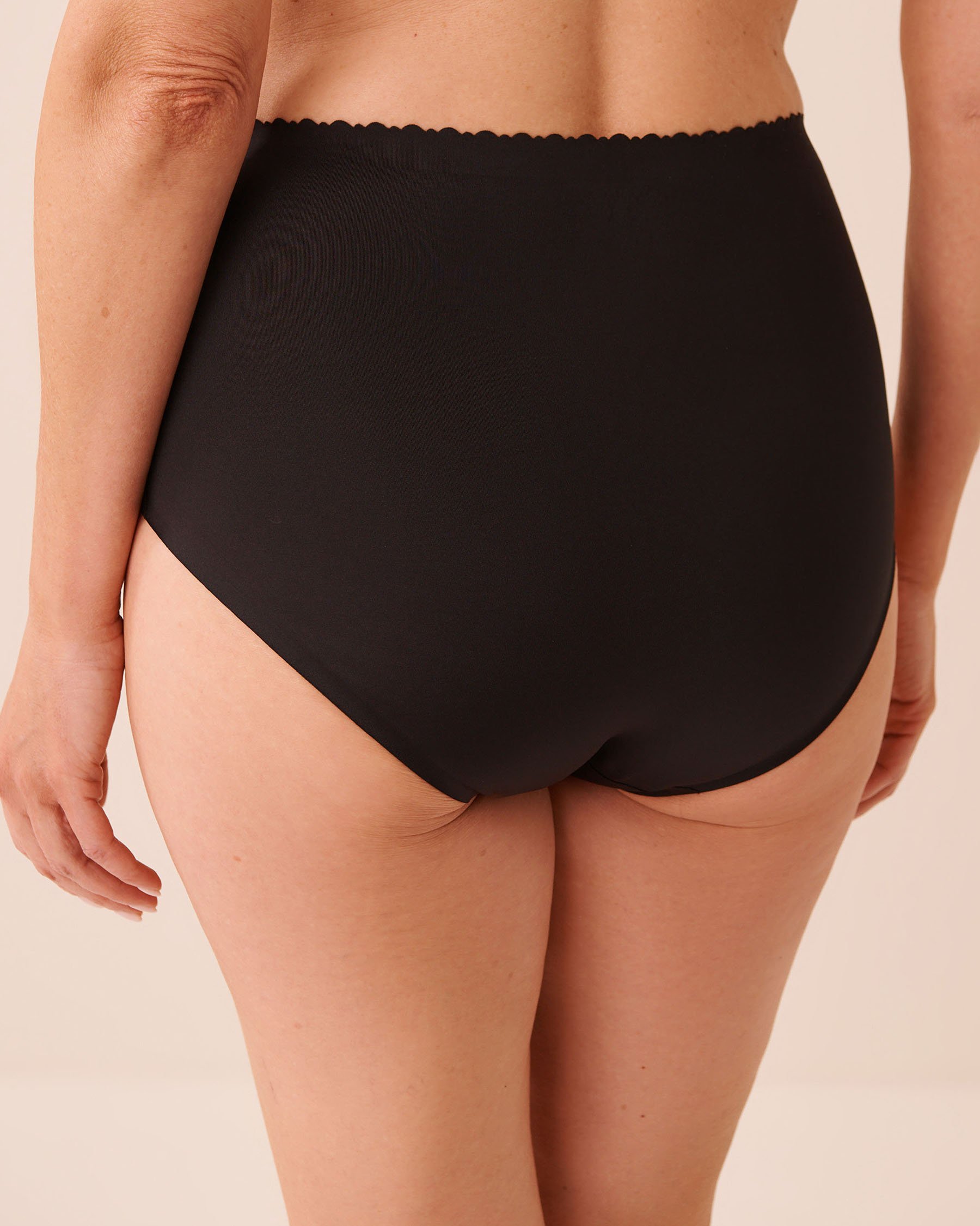 LA VIE EN ROSE Culotte bikini taille haute microfibre contours fusionnés Noir 712-122-1-00 - Voir5