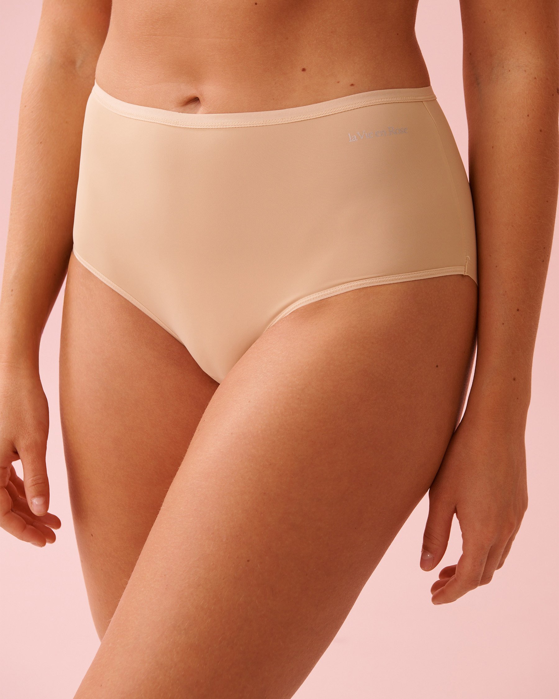 LA VIE EN ROSE Microfiber Sleek Back High Waist Bikini Panty Hazelnut 169-122-1-00 - View1