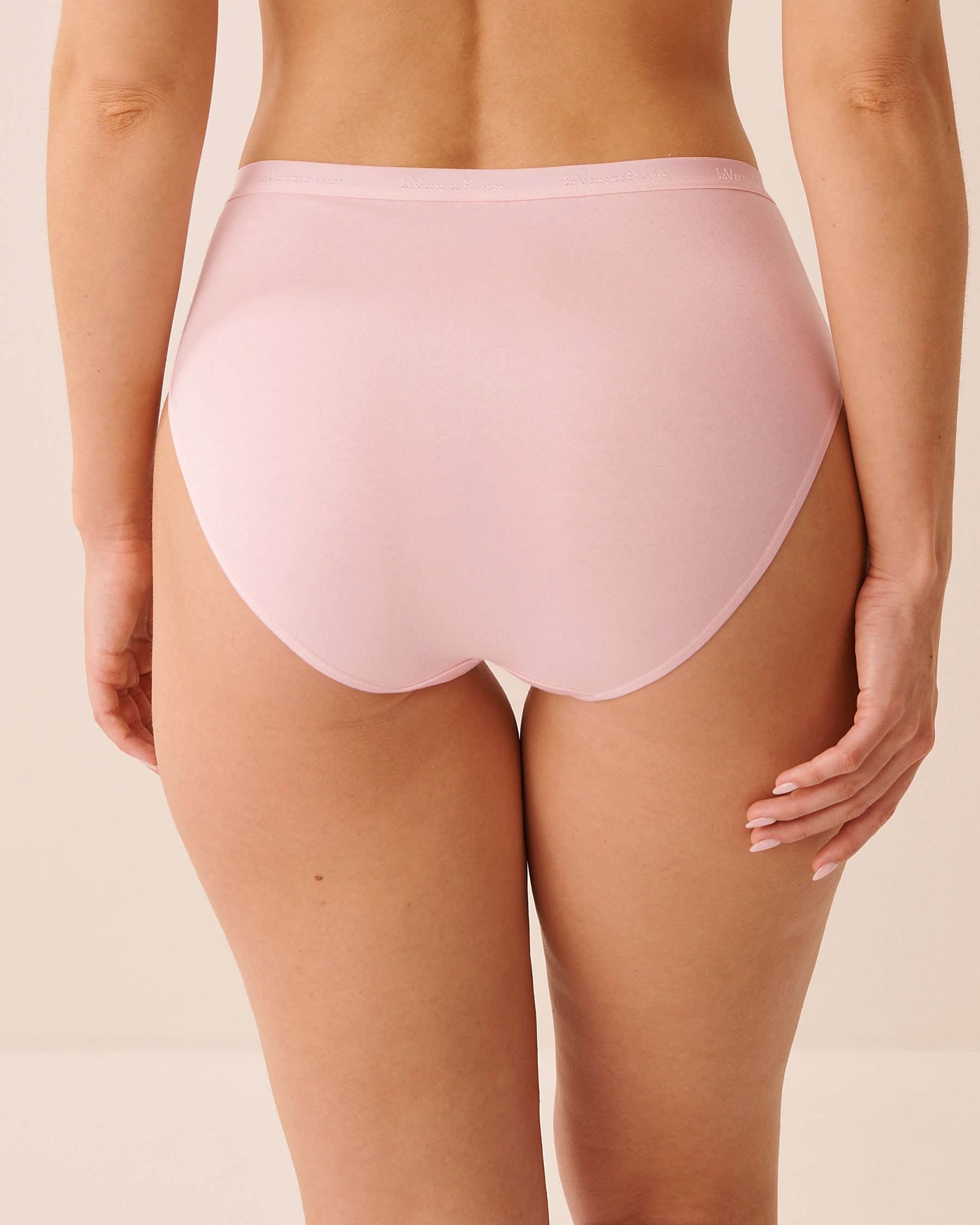 LA VIE EN ROSE Culotte bikini taille haute coton Rose 633-212-1-00 - View2