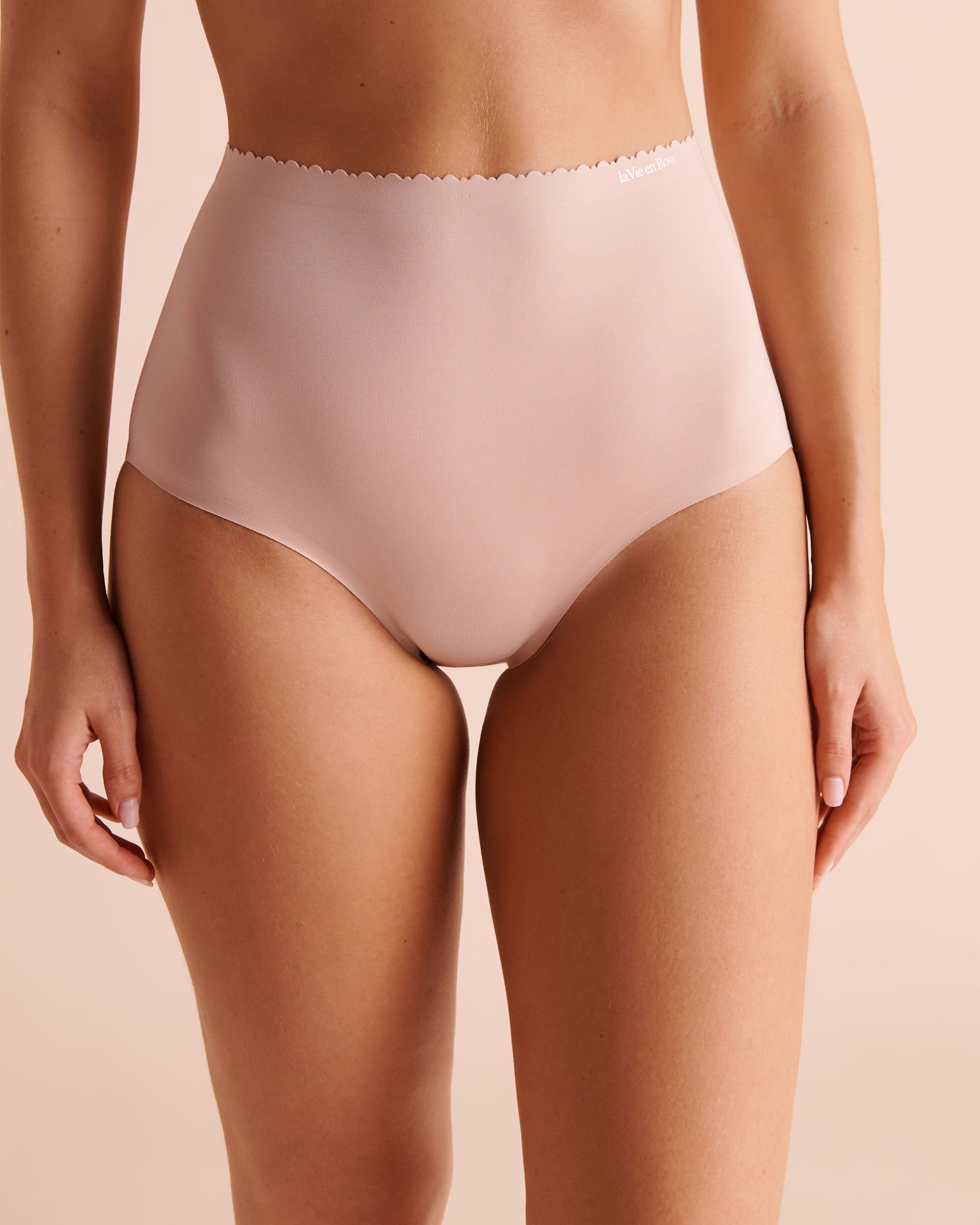LA VIE EN ROSE Culotte bikini taille haute microfibre contours fusionnés Champagne 712-122-1-00 - View1