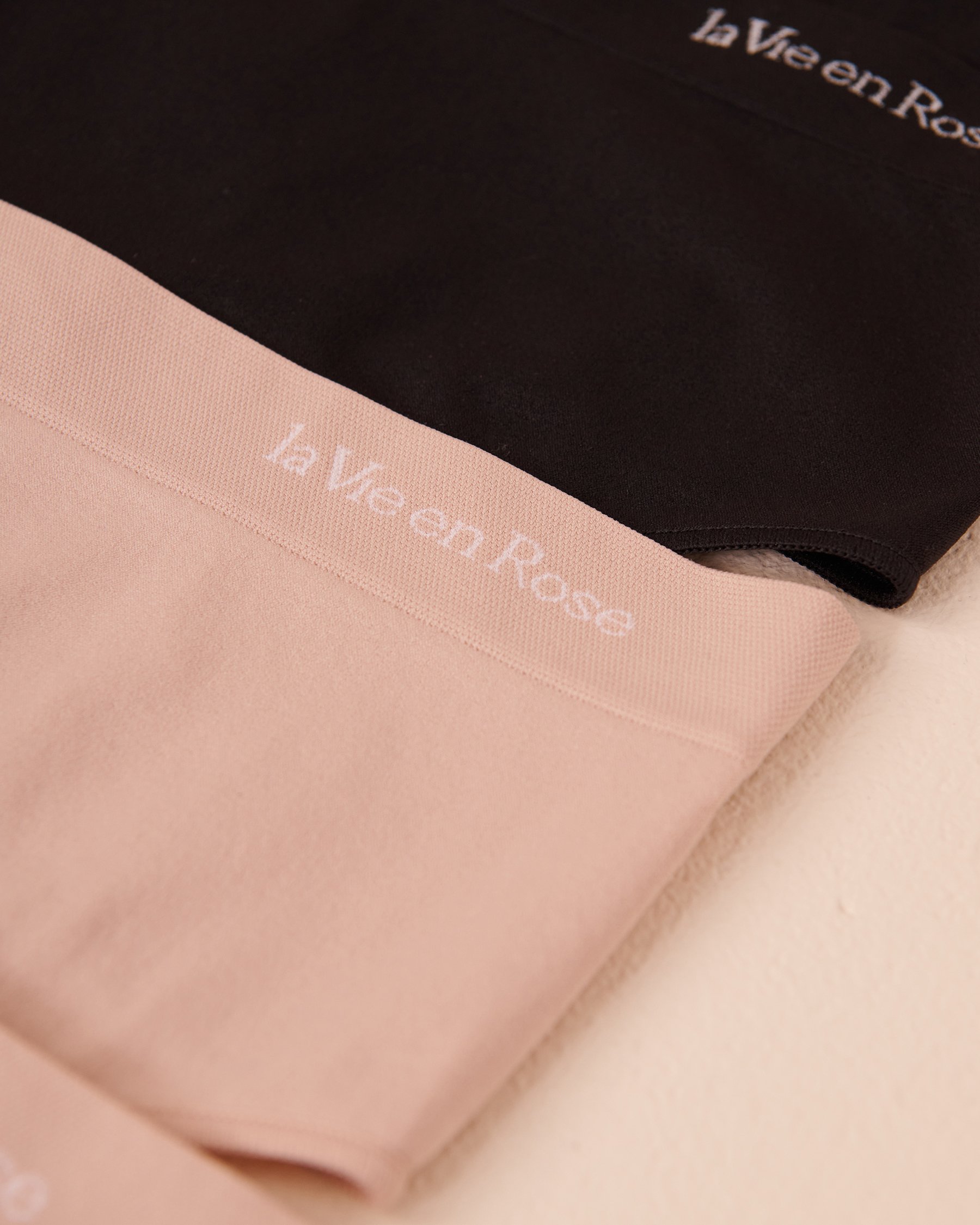 LA VIE EN ROSE Lot de 5 culottes tanga taille haute en tissu sans coutures Noir/Ombre grise 20200496 5PK - View3