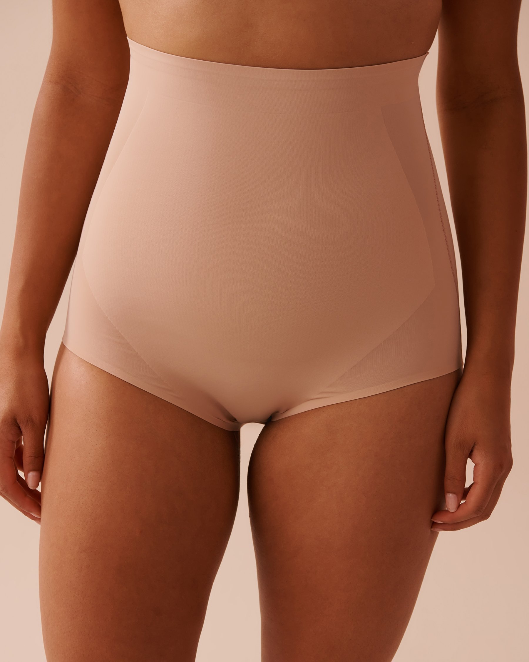 LA VIE EN ROSE Strong Support Microfiber High Waist Tummy Control Shaper Bikini Latte 30200009 - View1