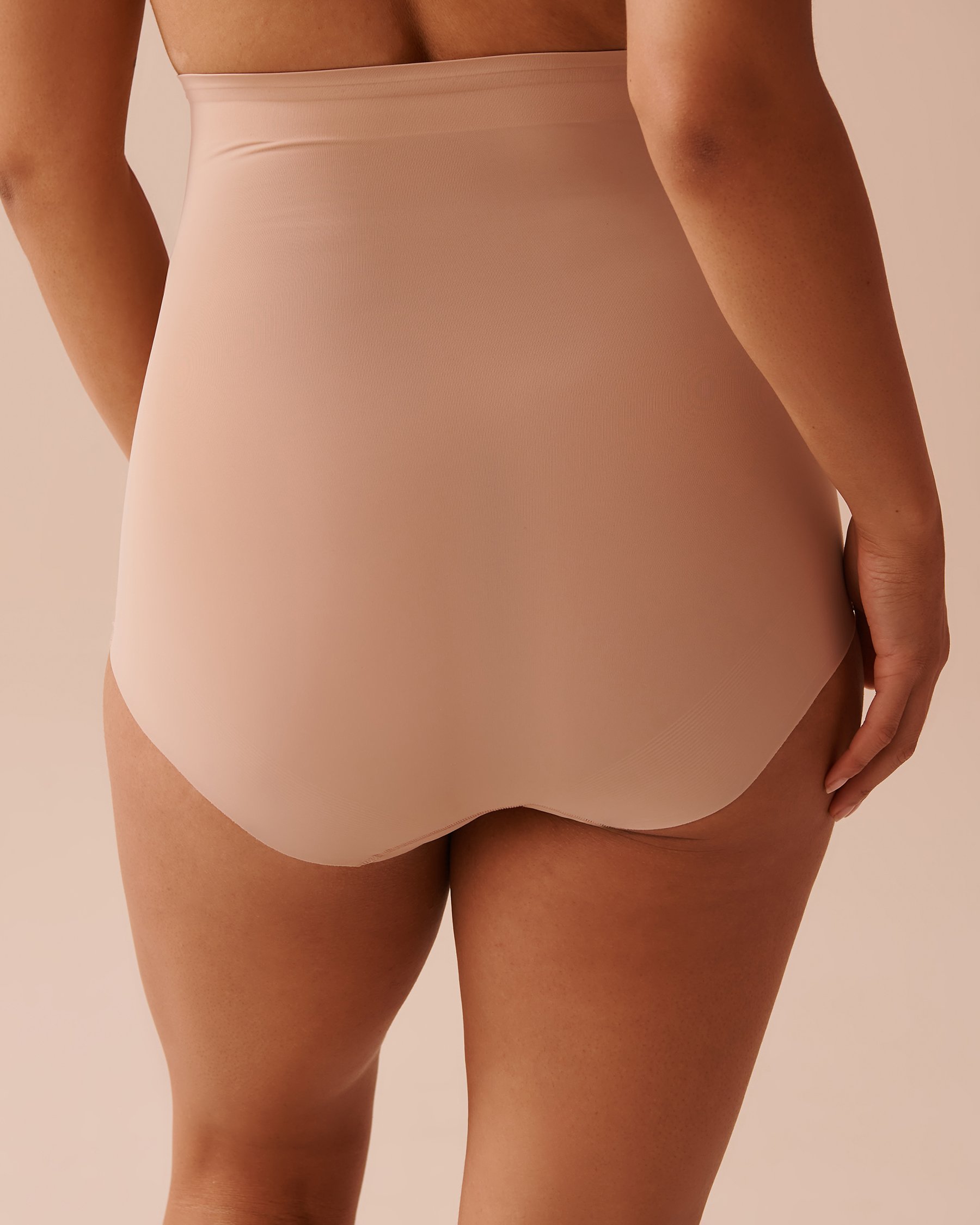 LA VIE EN ROSE Strong Support Microfiber High Waist Tummy Control Shaper Bikini Latte 30200009 - View3