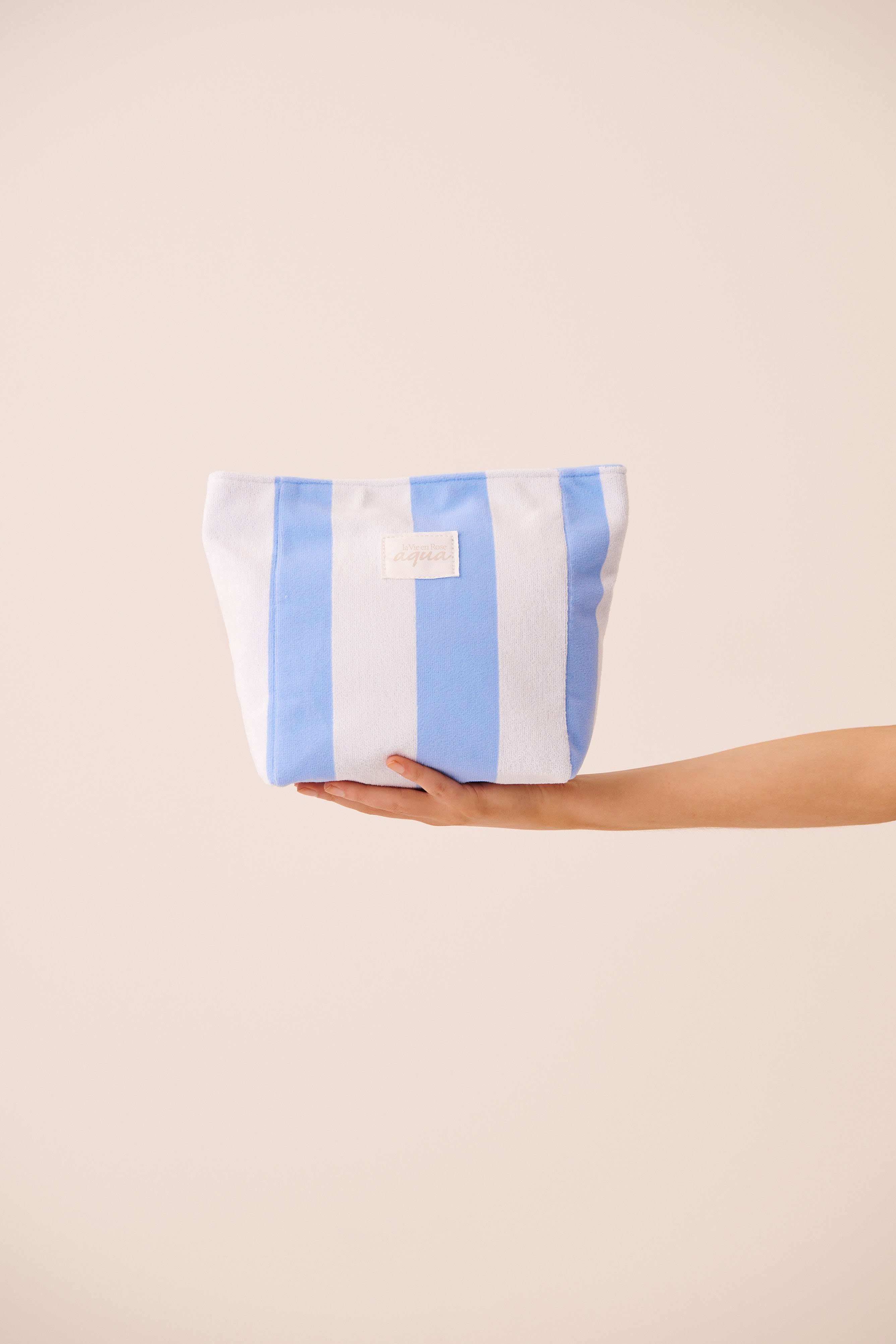 LA VIE EN ROSE AQUA Striped Terry Pouch Blue Stripes 80500134 - View1