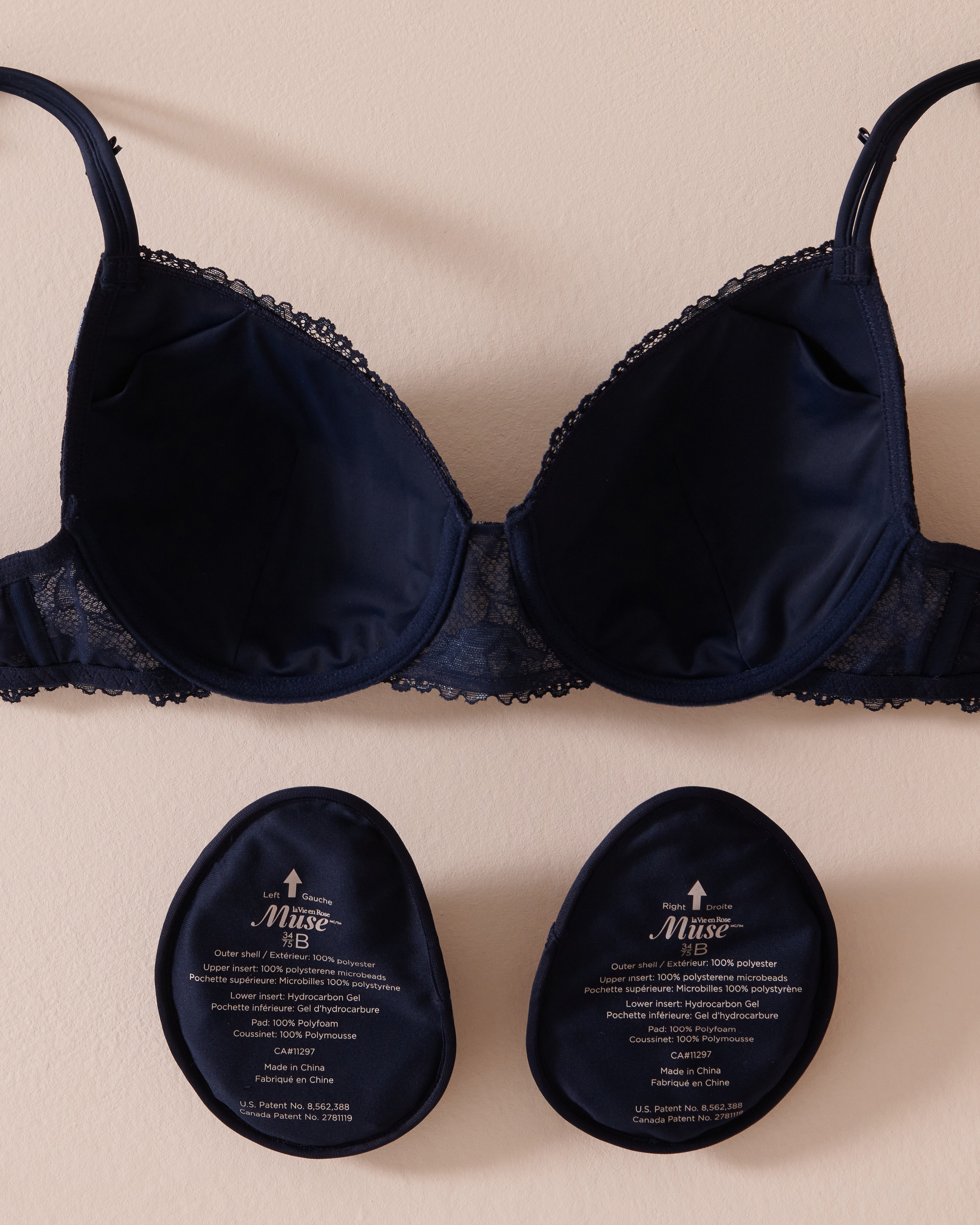 LA VIE EN ROSE Lightly Lined Mastectomy Bra Navy Blue 10200481 - View2