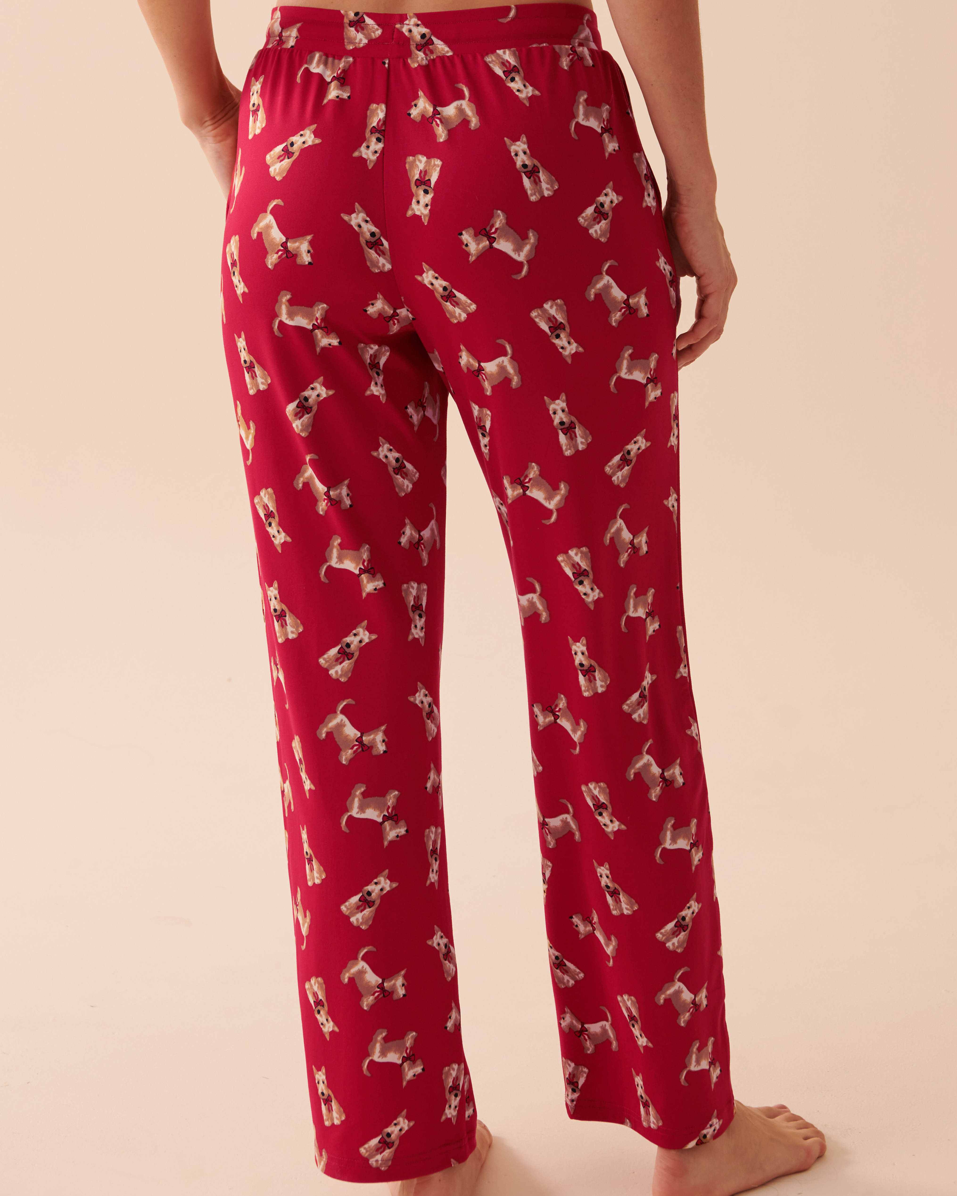 LA VIE EN ROSE Scottie Print Super Soft Pajama Pants Cute Scottie 40200498 - View4