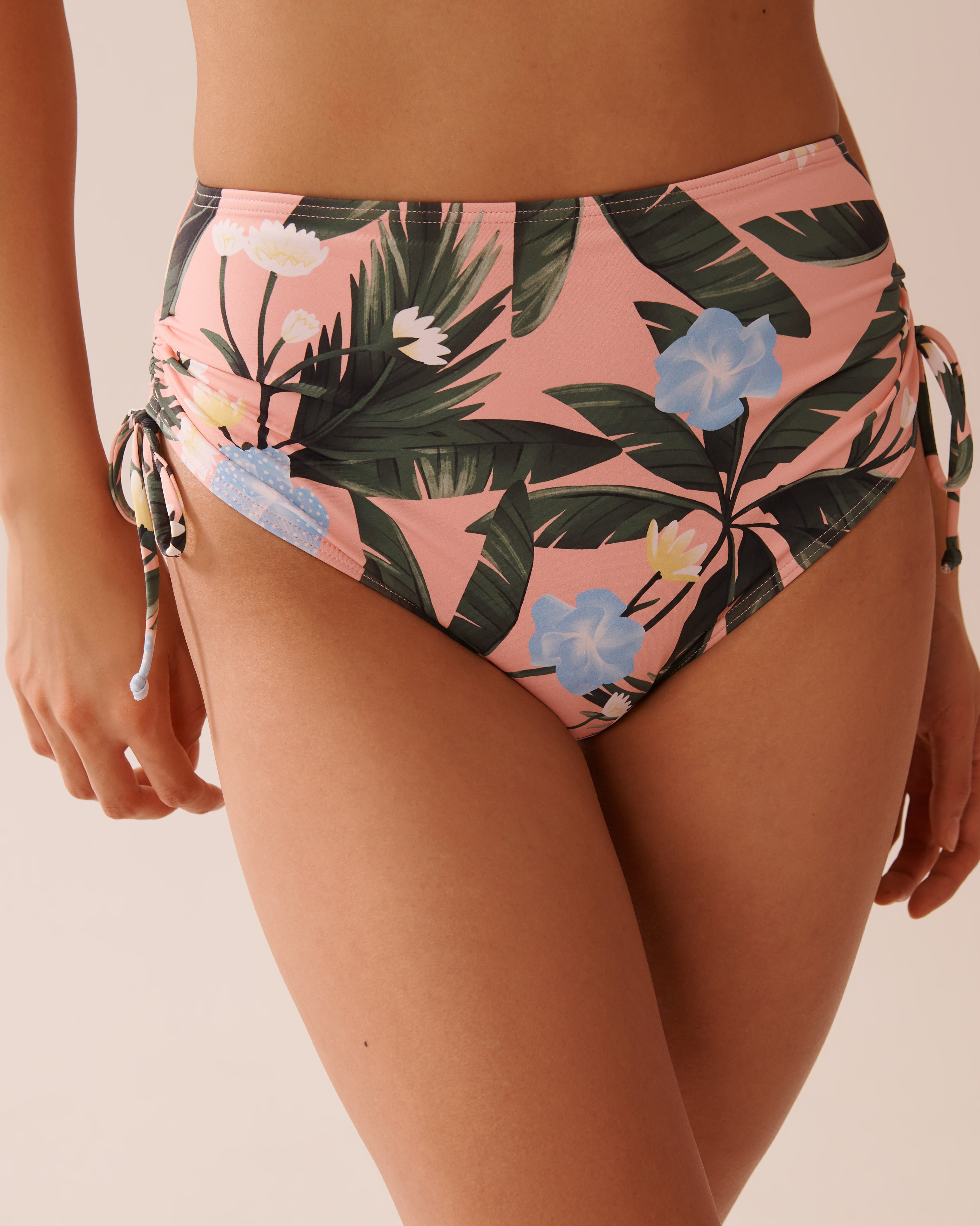 LA VIE EN ROSE AQUA PEACHY TROPICS Side Tie High Waist Bikini Bottom Peachy Tropics 70300725 - View1