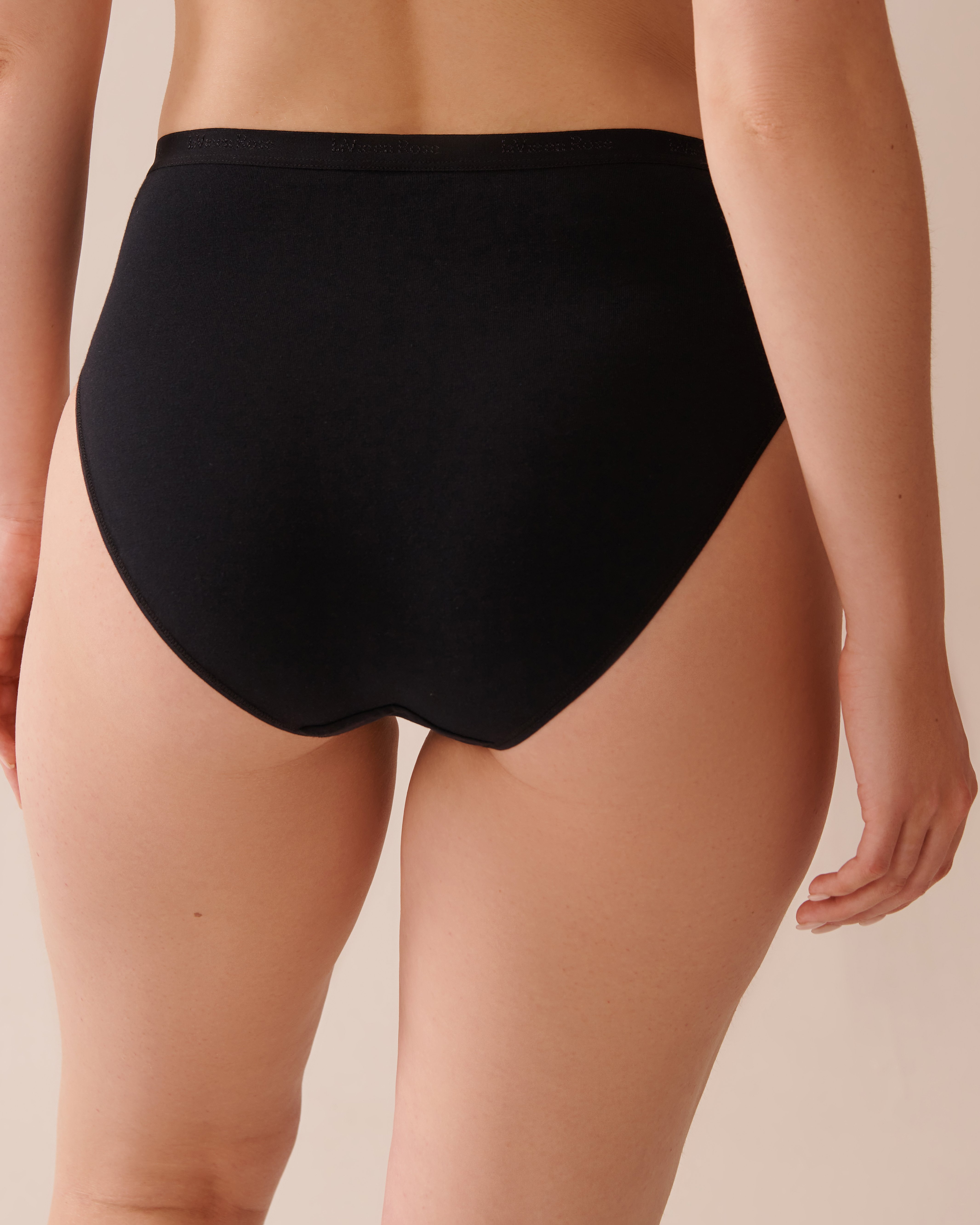 LA VIE EN ROSE Cotton High Waist Bikini Panty Black 633-212-1-00 - View2