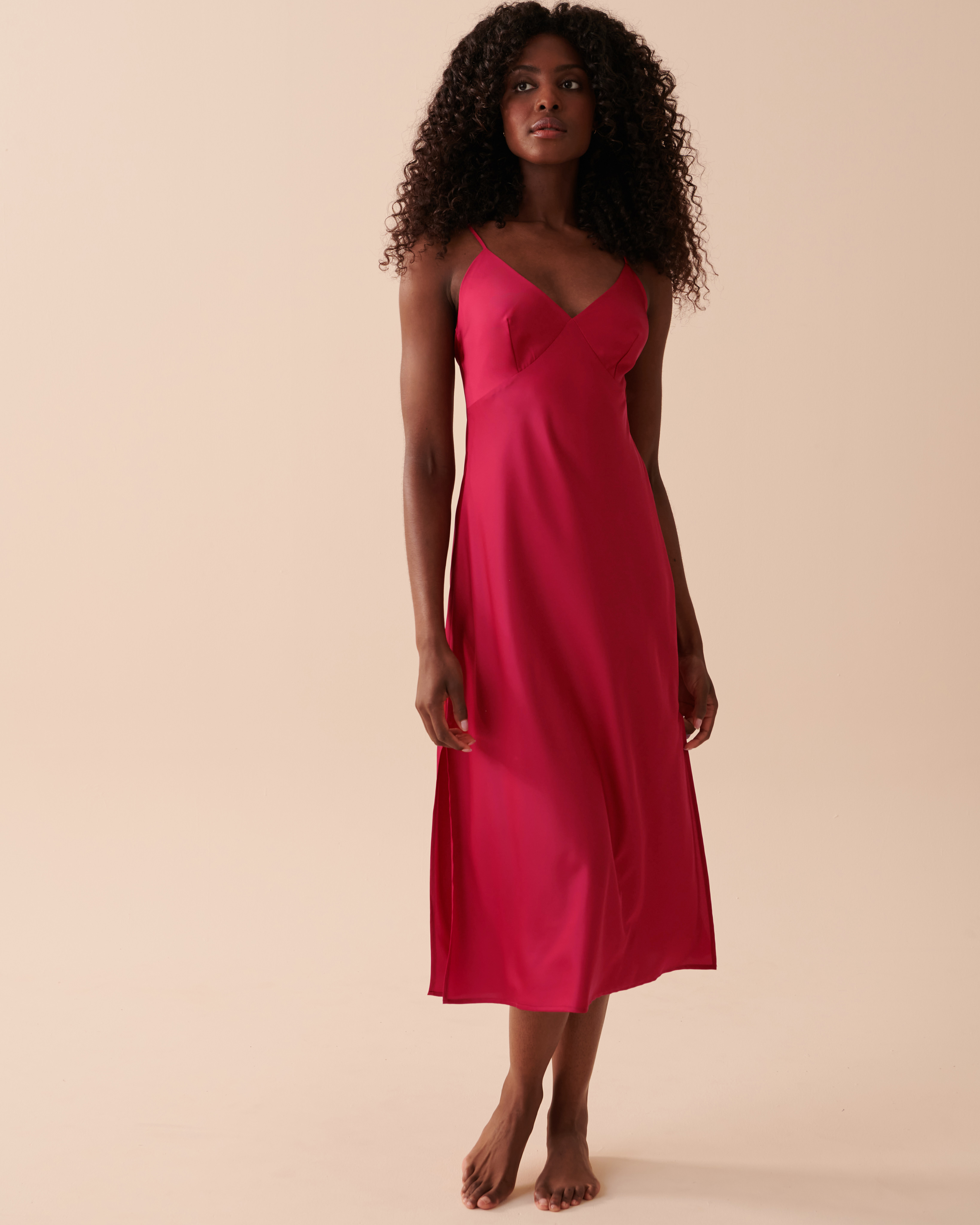 LA VIE EN ROSE Nuisette en satin Rouge festif 60500121 - View1