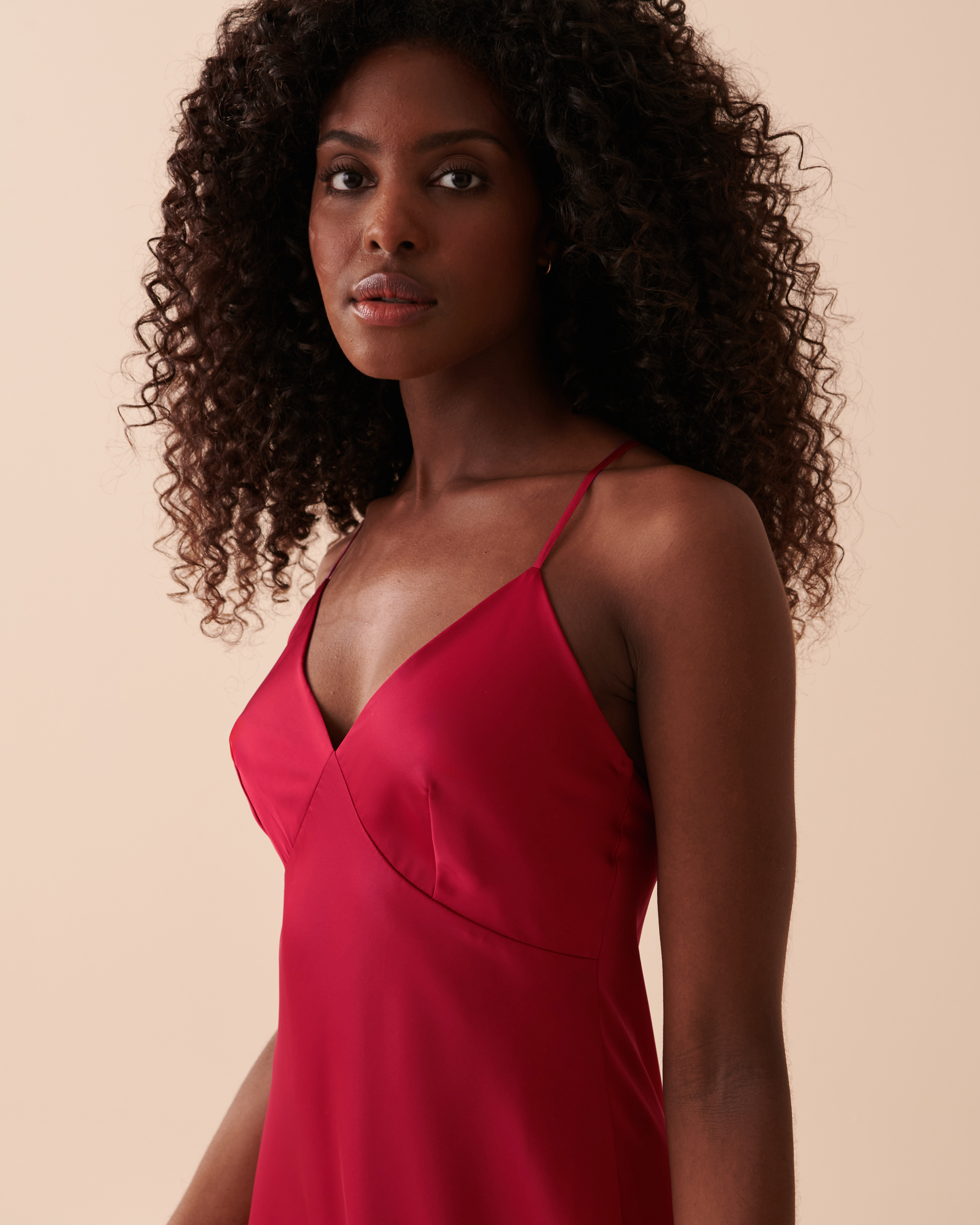 LA VIE EN ROSE Nuisette en satin Rouge festif 60500121 - View3