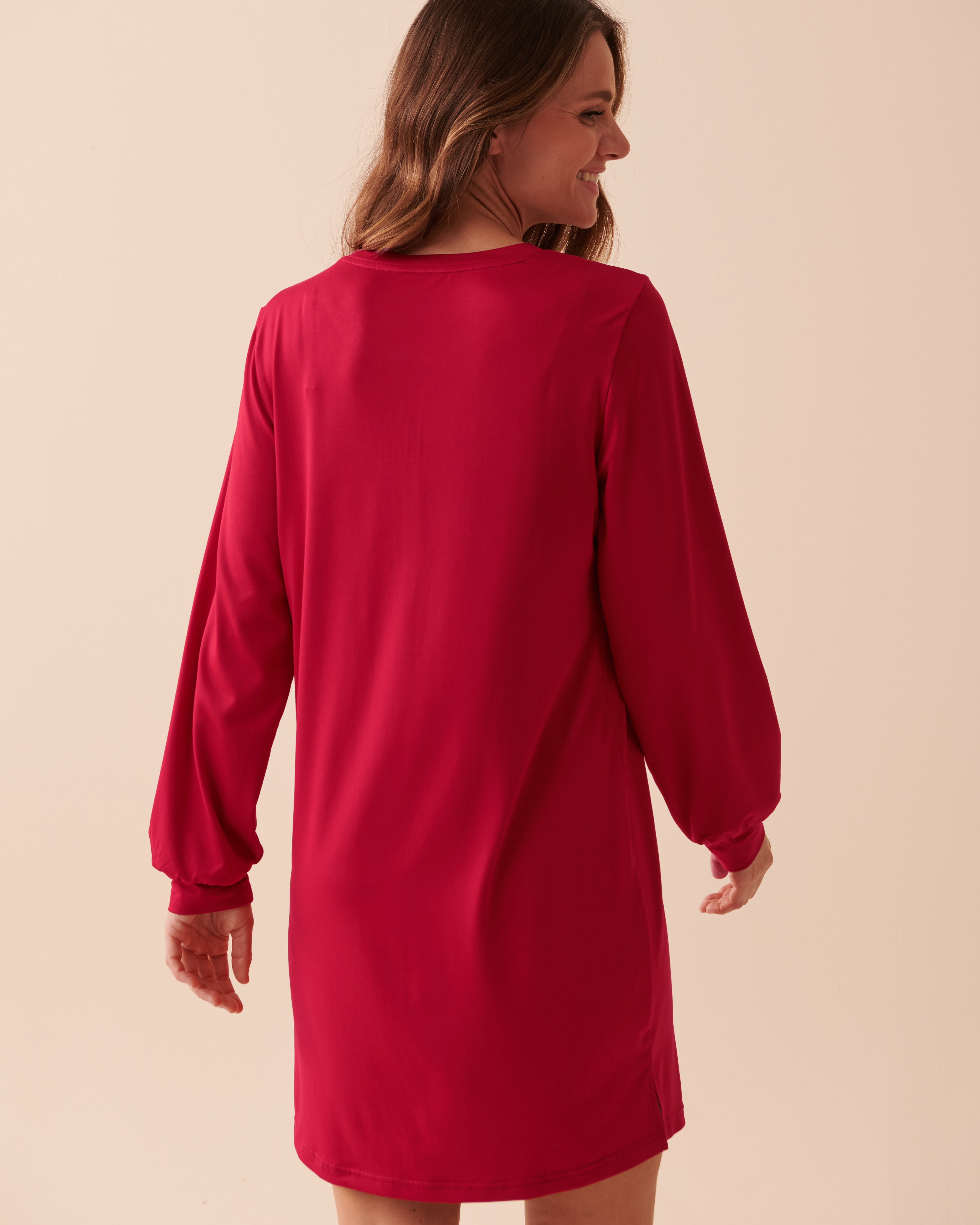 LA VIE EN ROSE Chemise de nuit ultra douce à motif souris Rouge festif 40500310 - Voir2