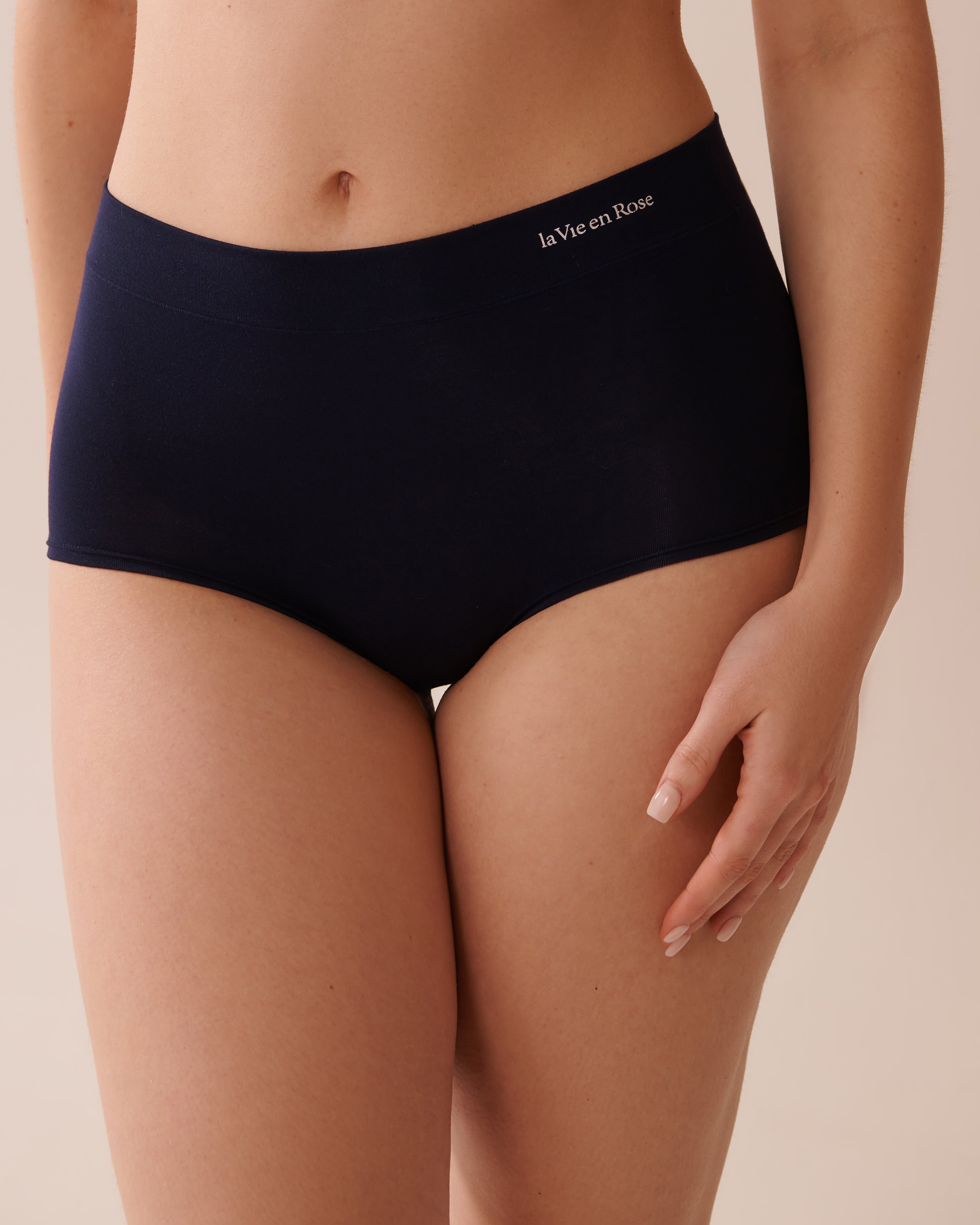 LA VIE EN ROSE Modal High Waist Hiphugger Panty Navy Blue 20200645 - View1