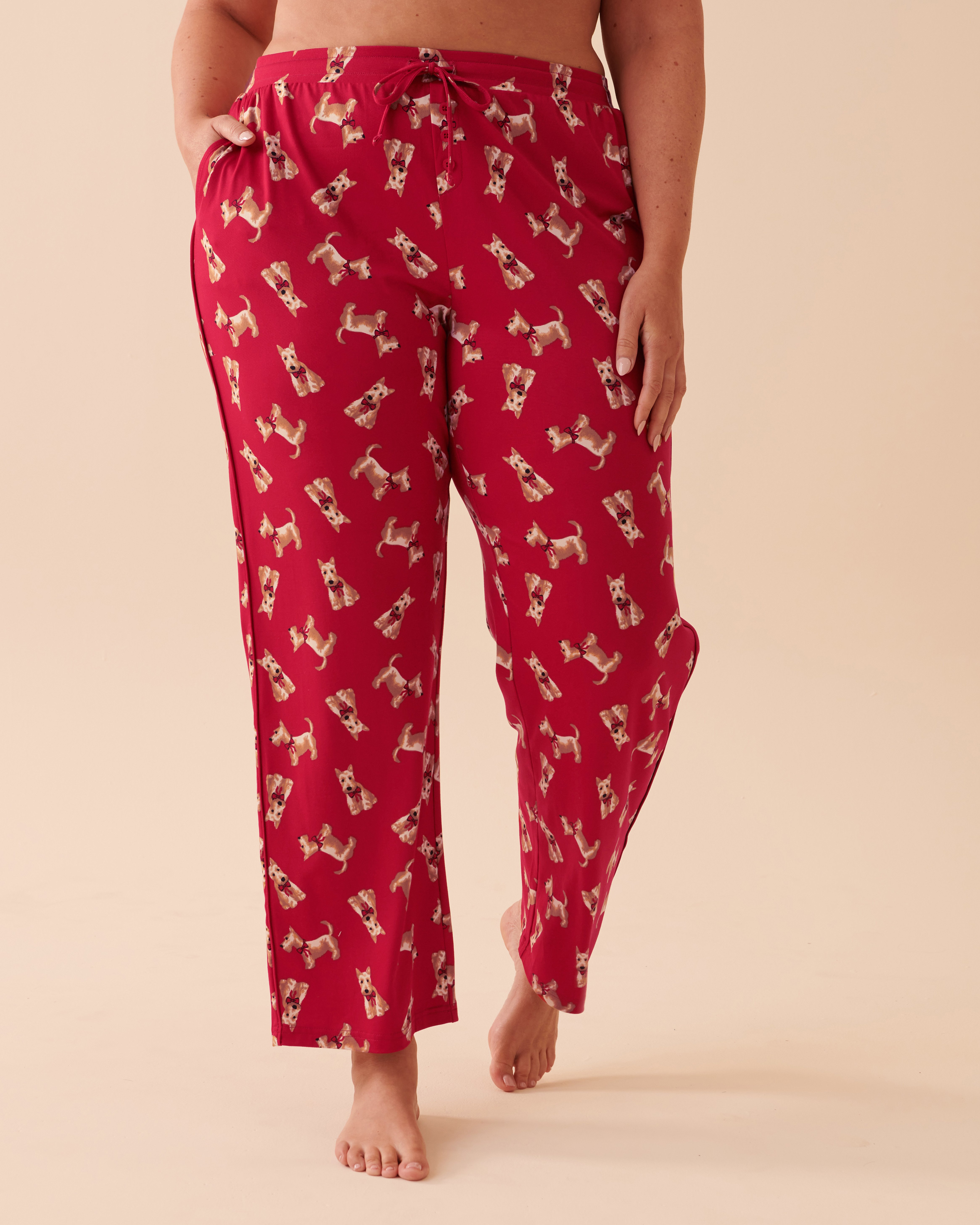 LA VIE EN ROSE Scottie Print Super Soft Pajama Pants Cute Scottie 40200498 - View1
