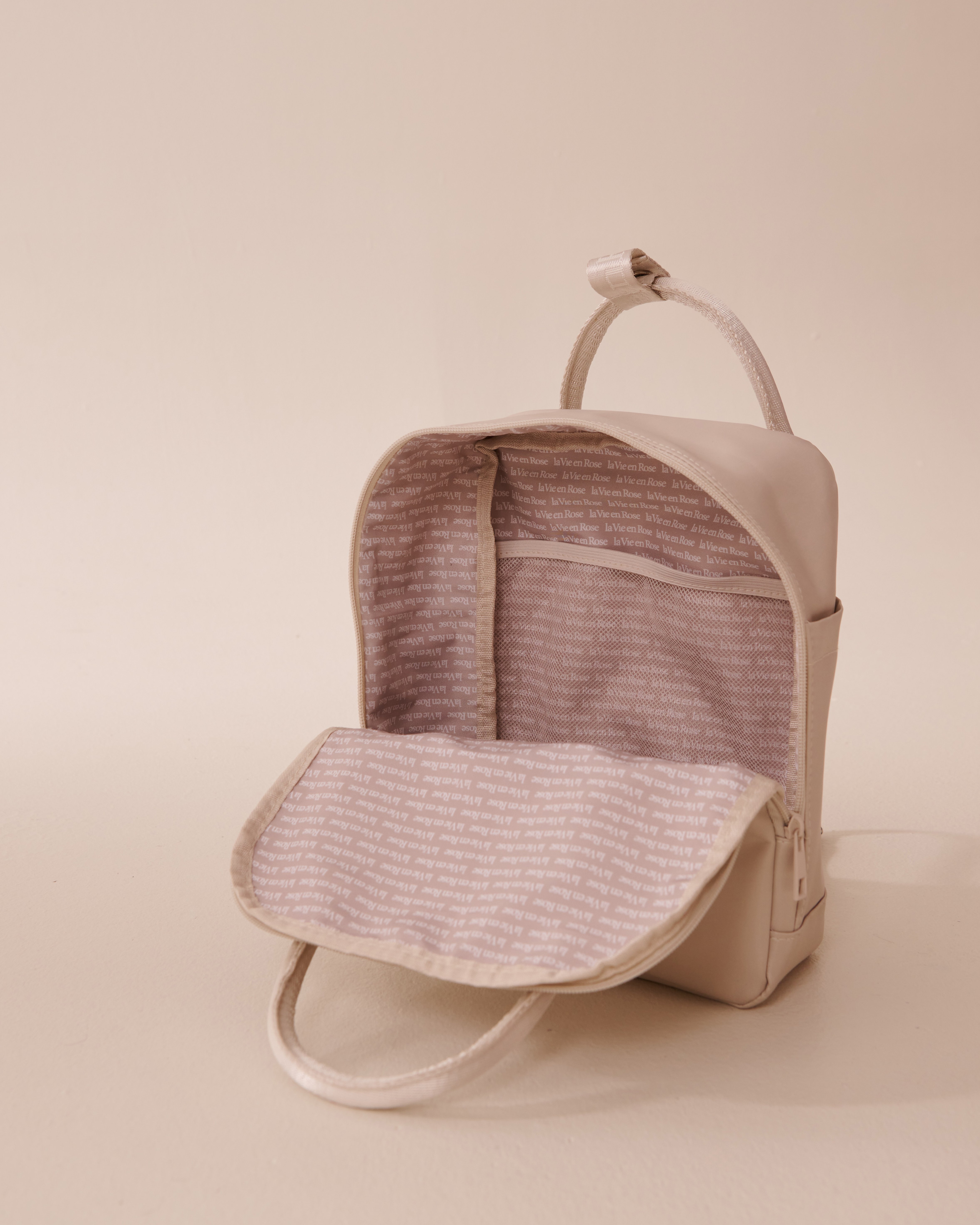 LA VIE EN ROSE Mini Backpack Light Beige 40700392 - View2