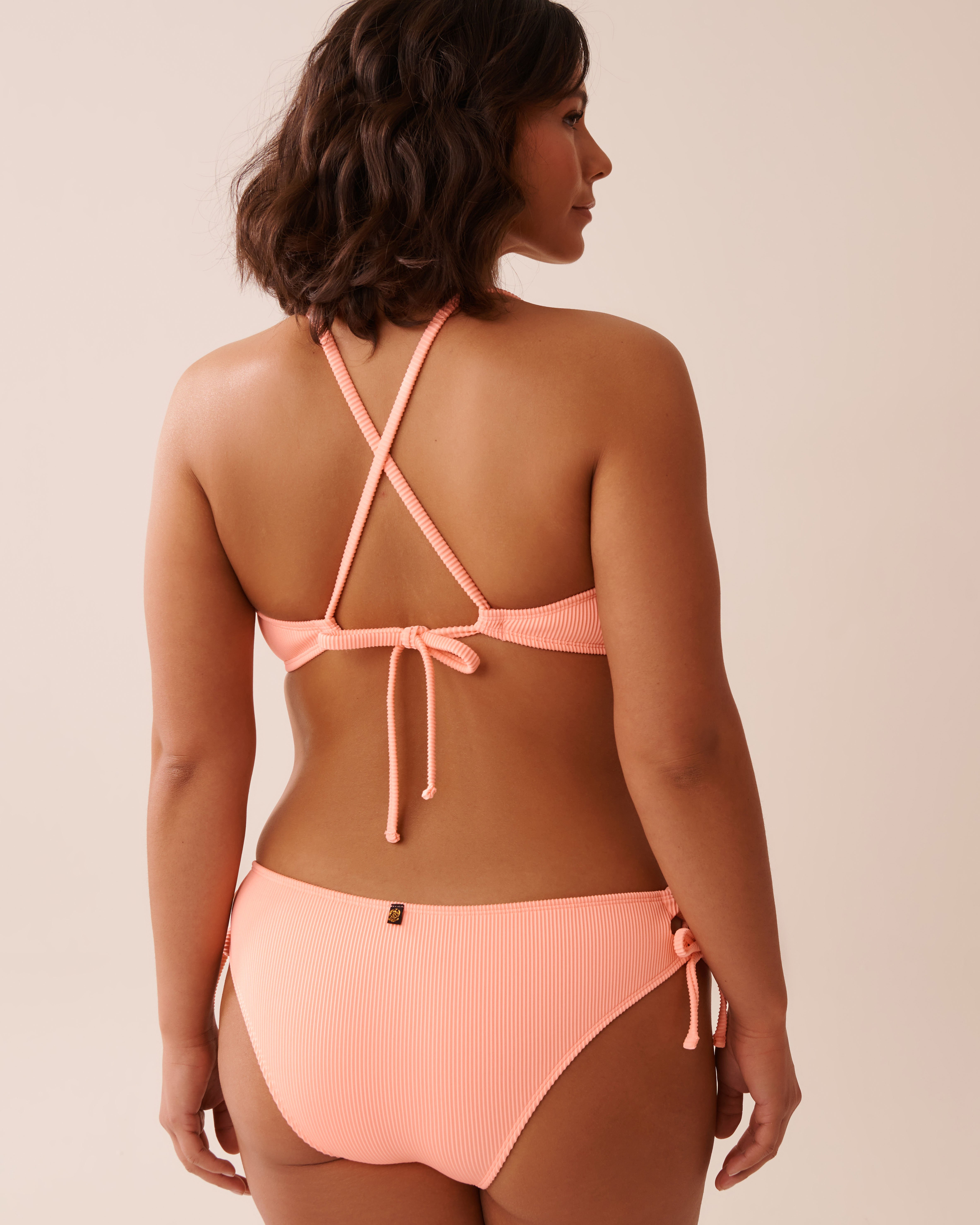 LA VIE EN ROSE AQUA Haut de bikini bralette côtelé CORAL PINK Rose corail 70100816 - View7