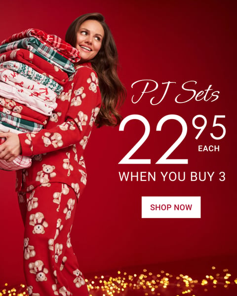 Shop Now - PJ Sets promotion