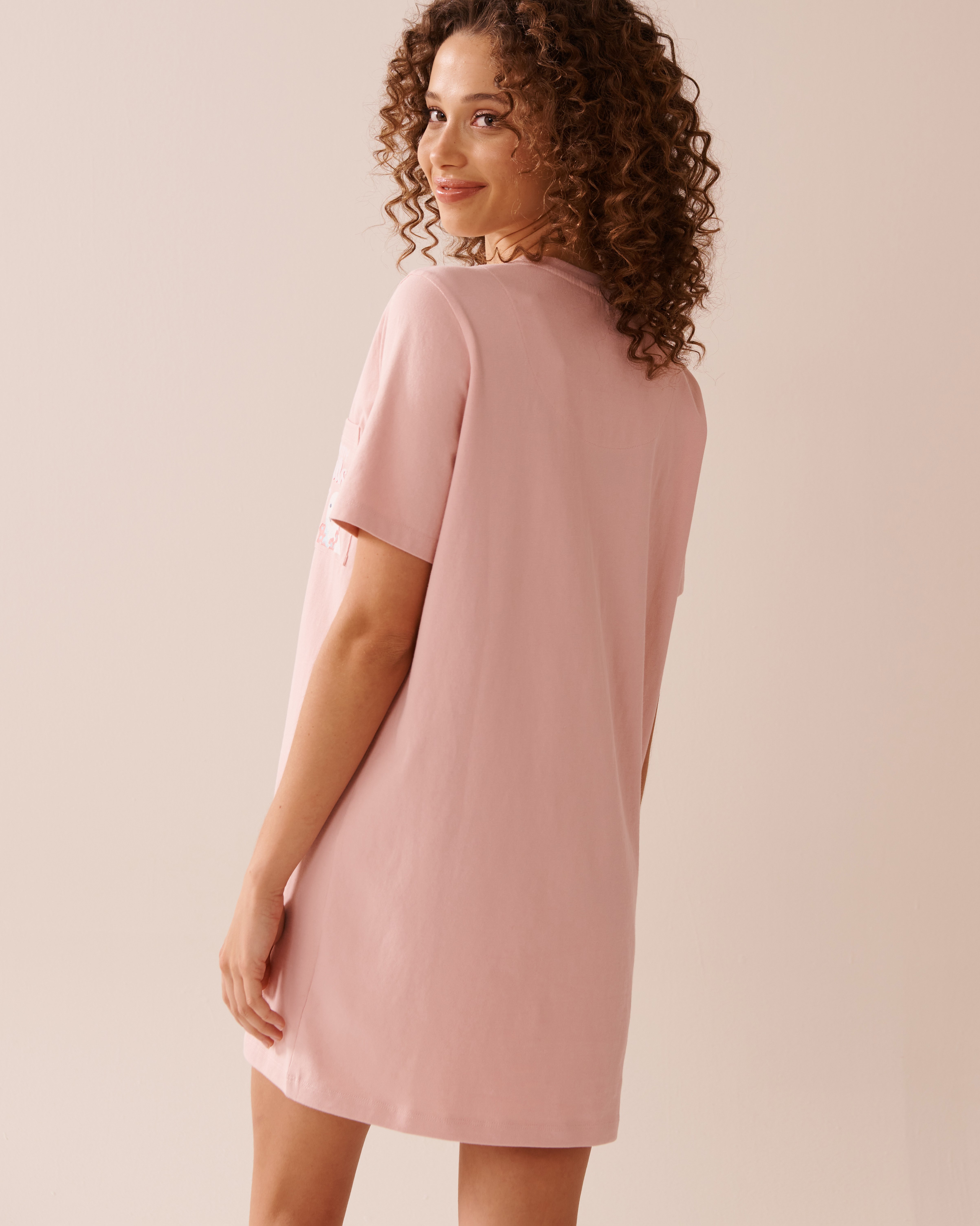 LA VIE EN ROSE Seagull Print Cotton Sleepshirt Peony Pink 40500427 - View2