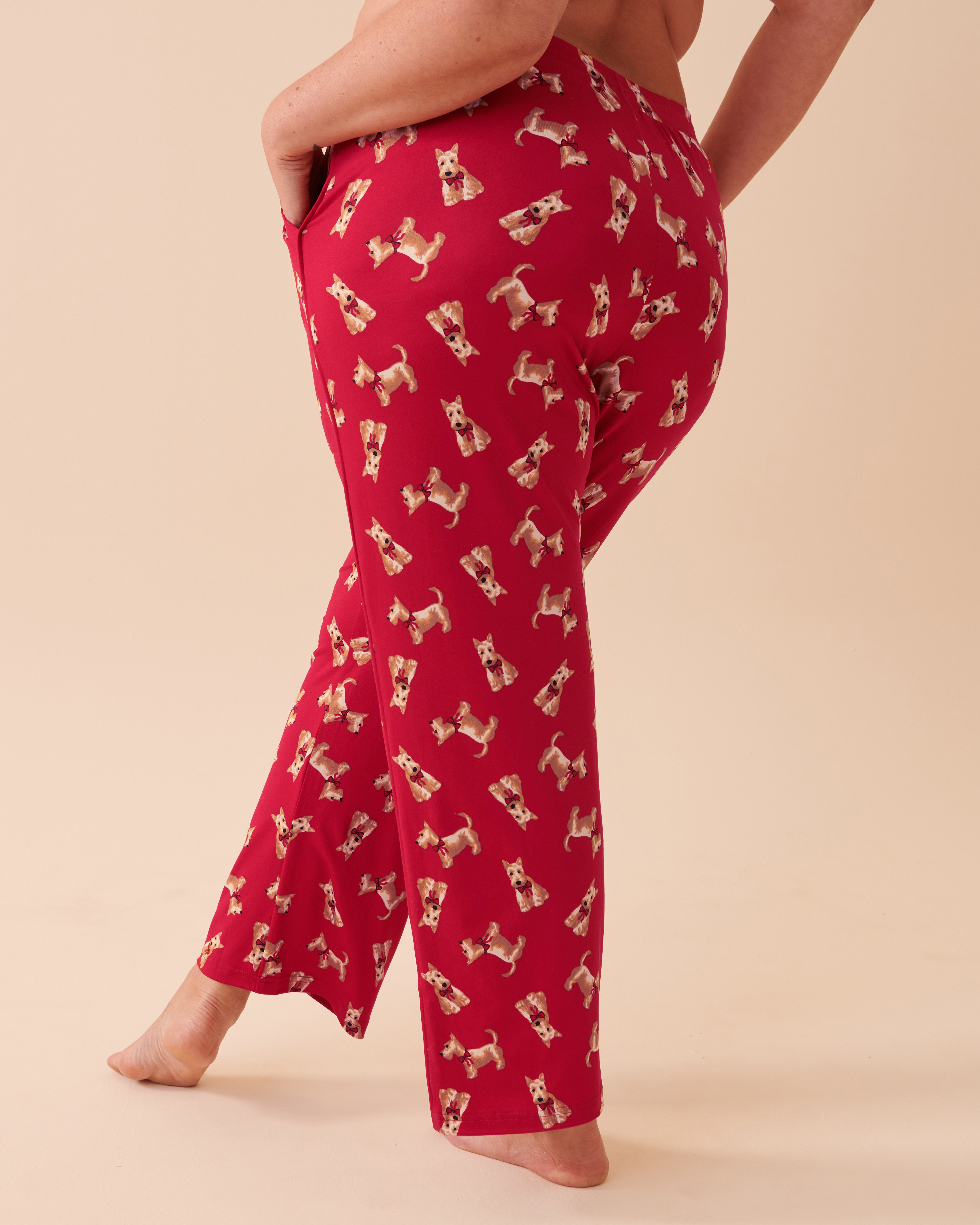 LA VIE EN ROSE Scottie Print Super Soft Pajama Pants Cute Scottie 40200498 - View2