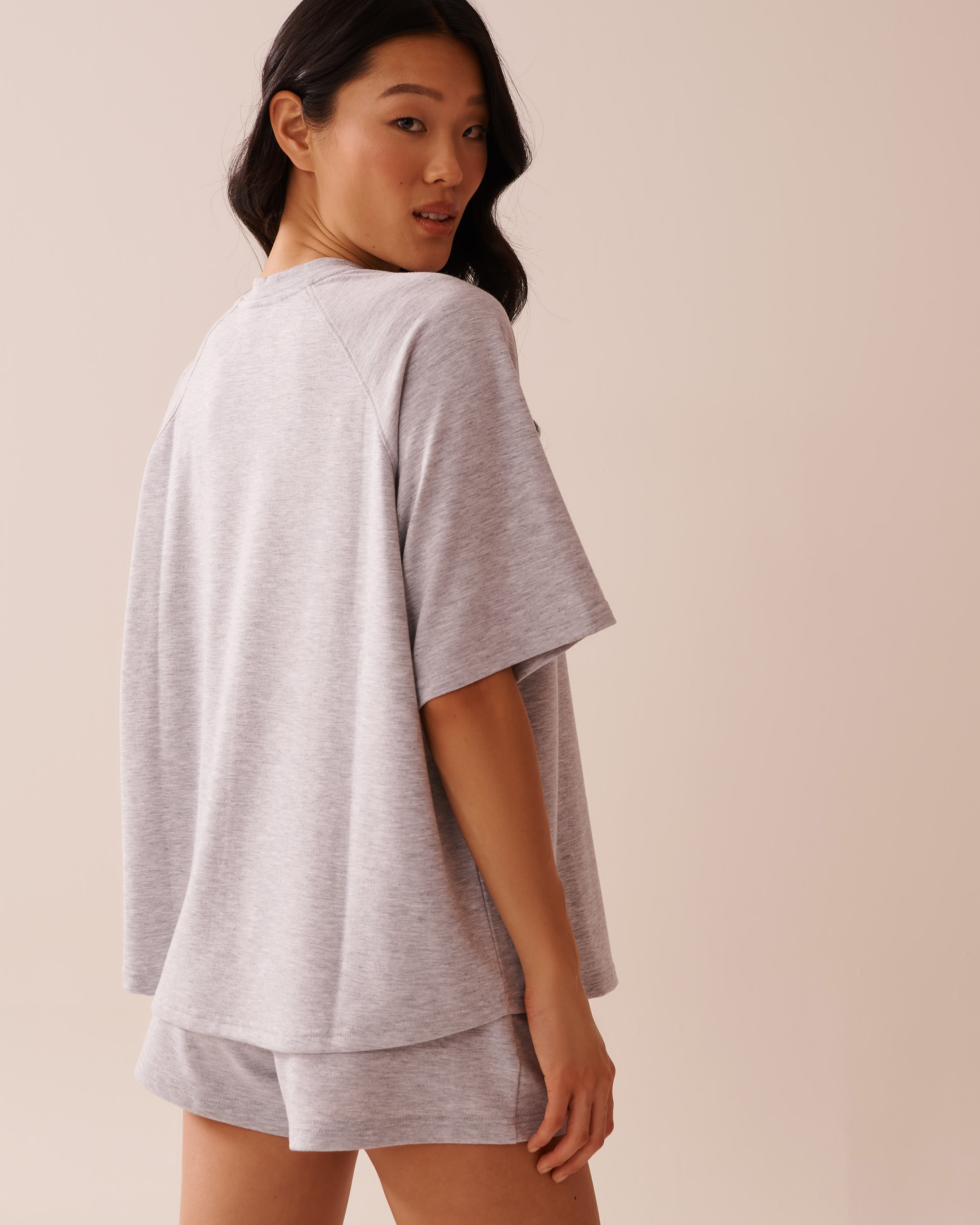 LA VIE EN ROSE T-shirt en french terry Gris 50100106 - Voir2