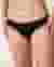 LA VIE EN ROSE Cotton and Lace Detail Thong Panty Black 891-211-0-00 - View1
