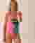 LA VIE EN ROSE AQUA PINK PALM Cross Back One Piece Swimsuit Pink Palm 70400164 - View1
