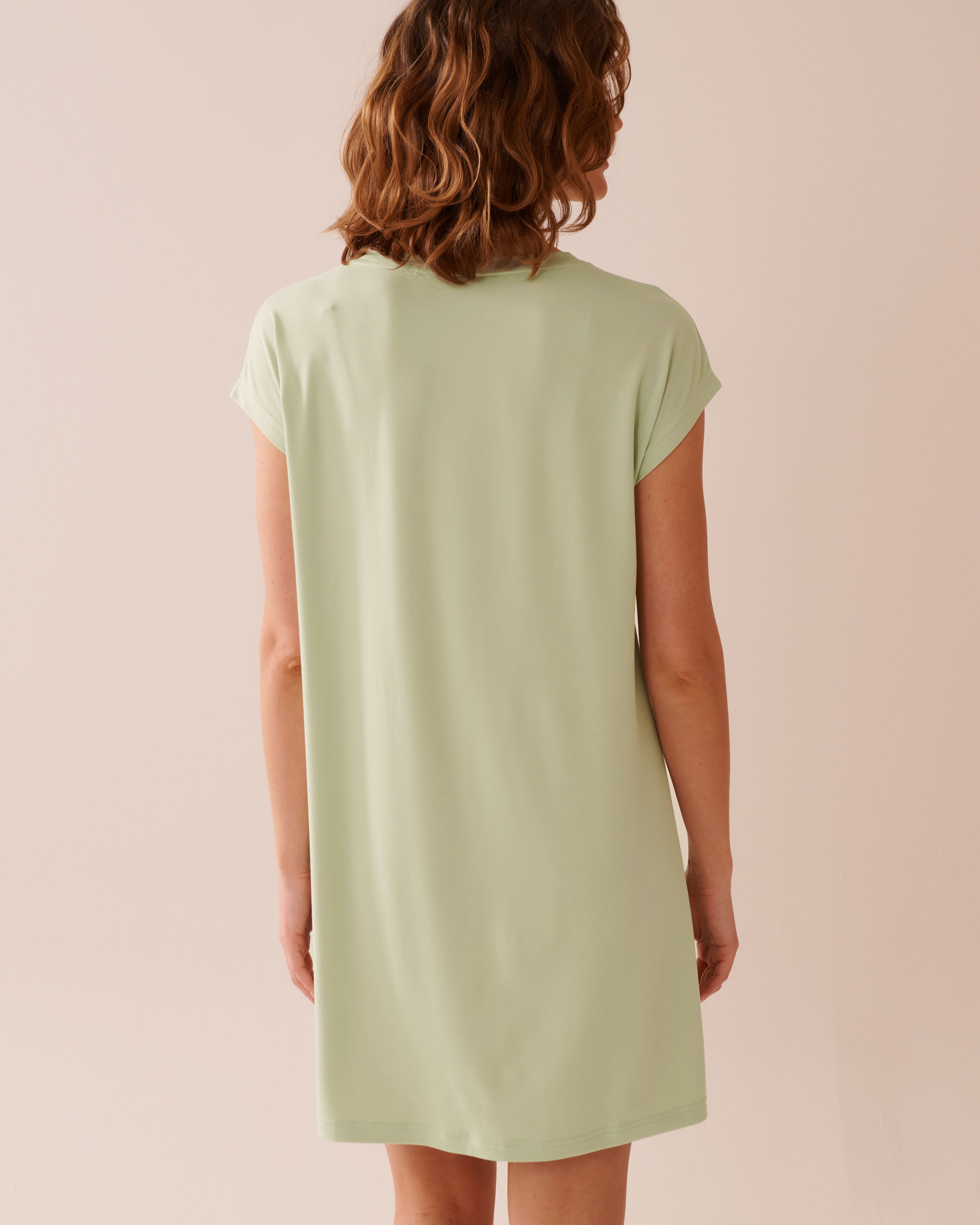 LA VIE EN ROSE Chemise de nuit ultra douce imprimé escargot Vert prairie 40500432 - Voir2