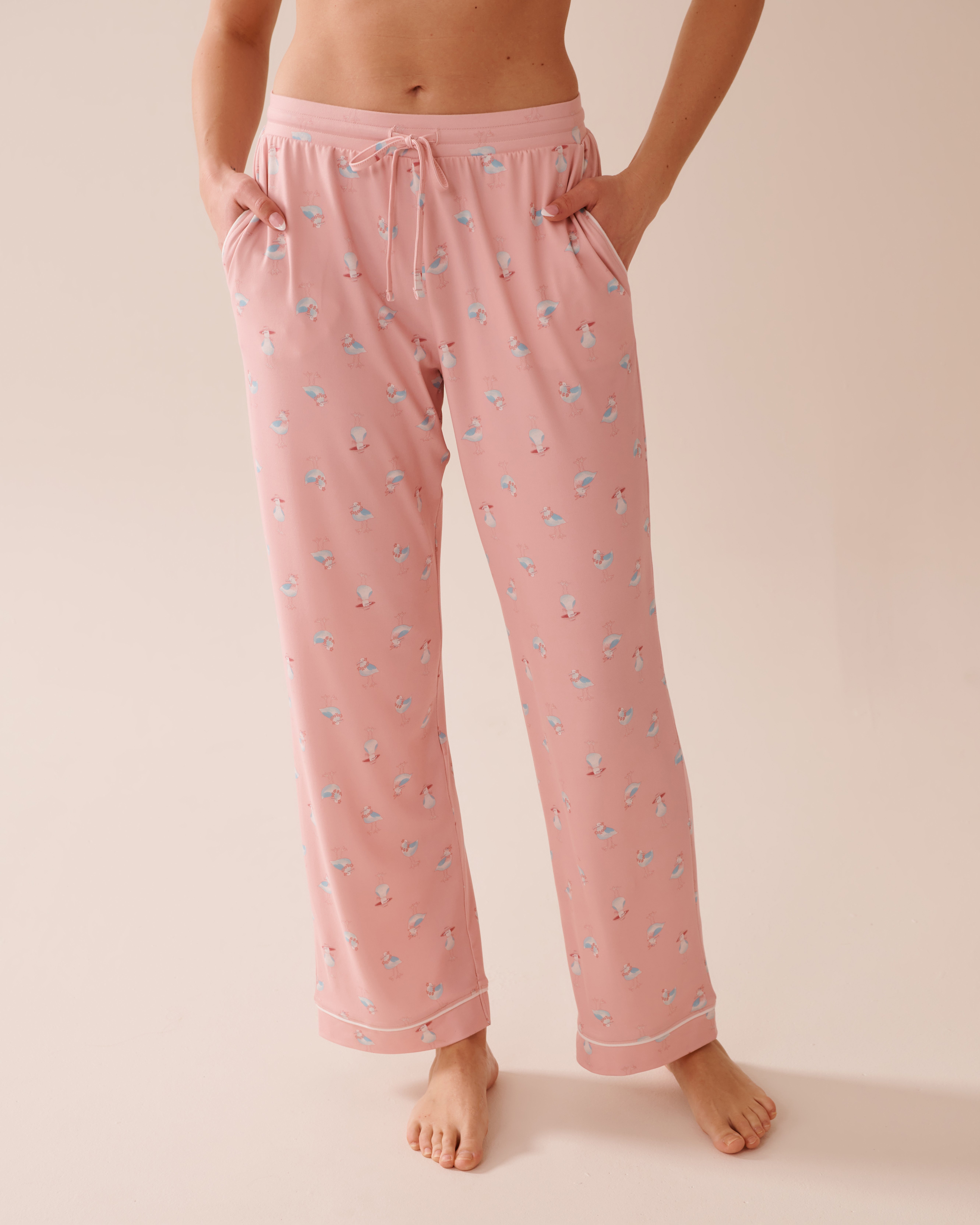 LA VIE EN ROSE Pantalon de pyjama ultra doux imprimé goéland Rose/Goéland 40200728 - Voir1