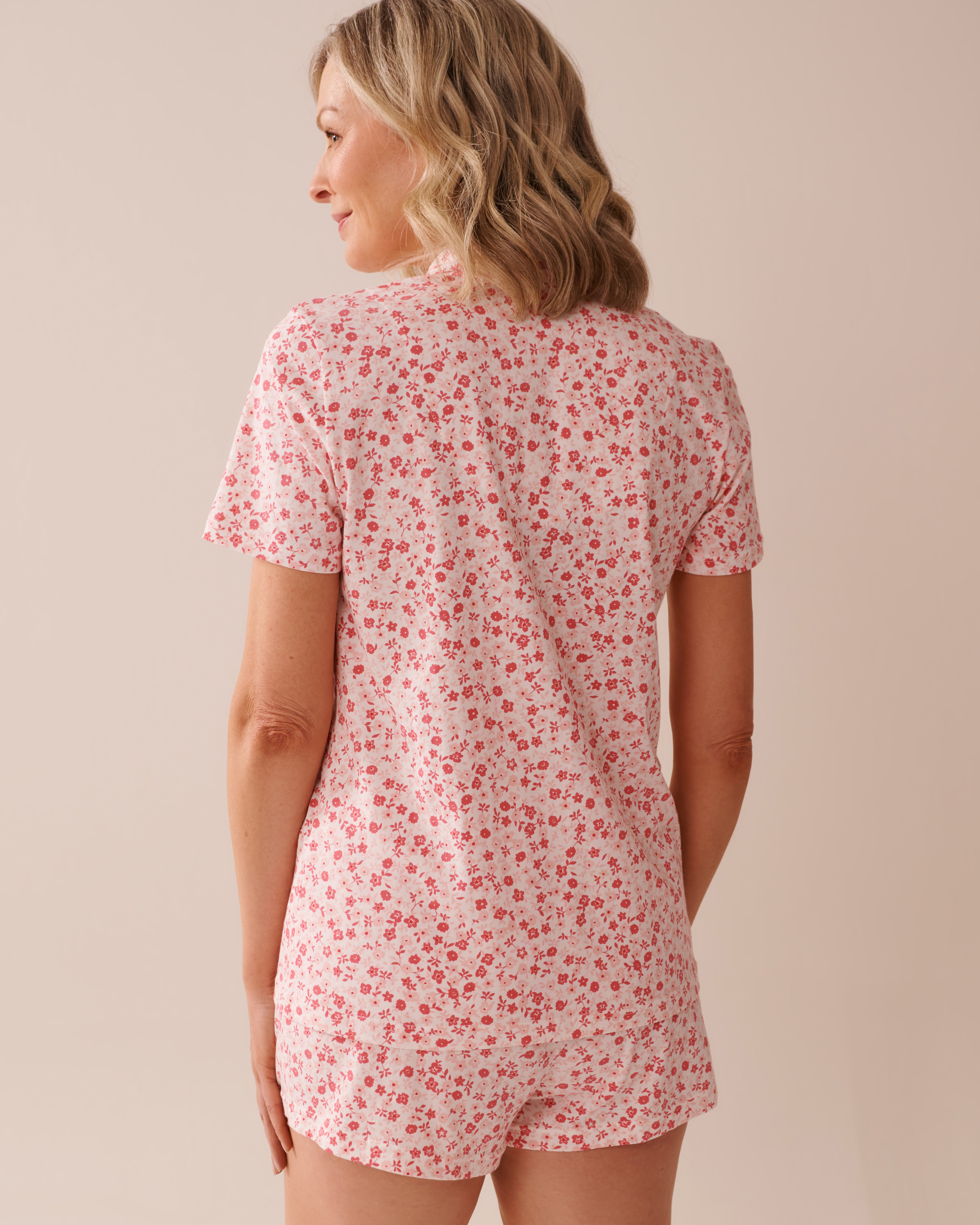 LA VIE EN ROSE Floral Print Shirt PJ Set Ditsy Pink Flowers 40400081 - View2