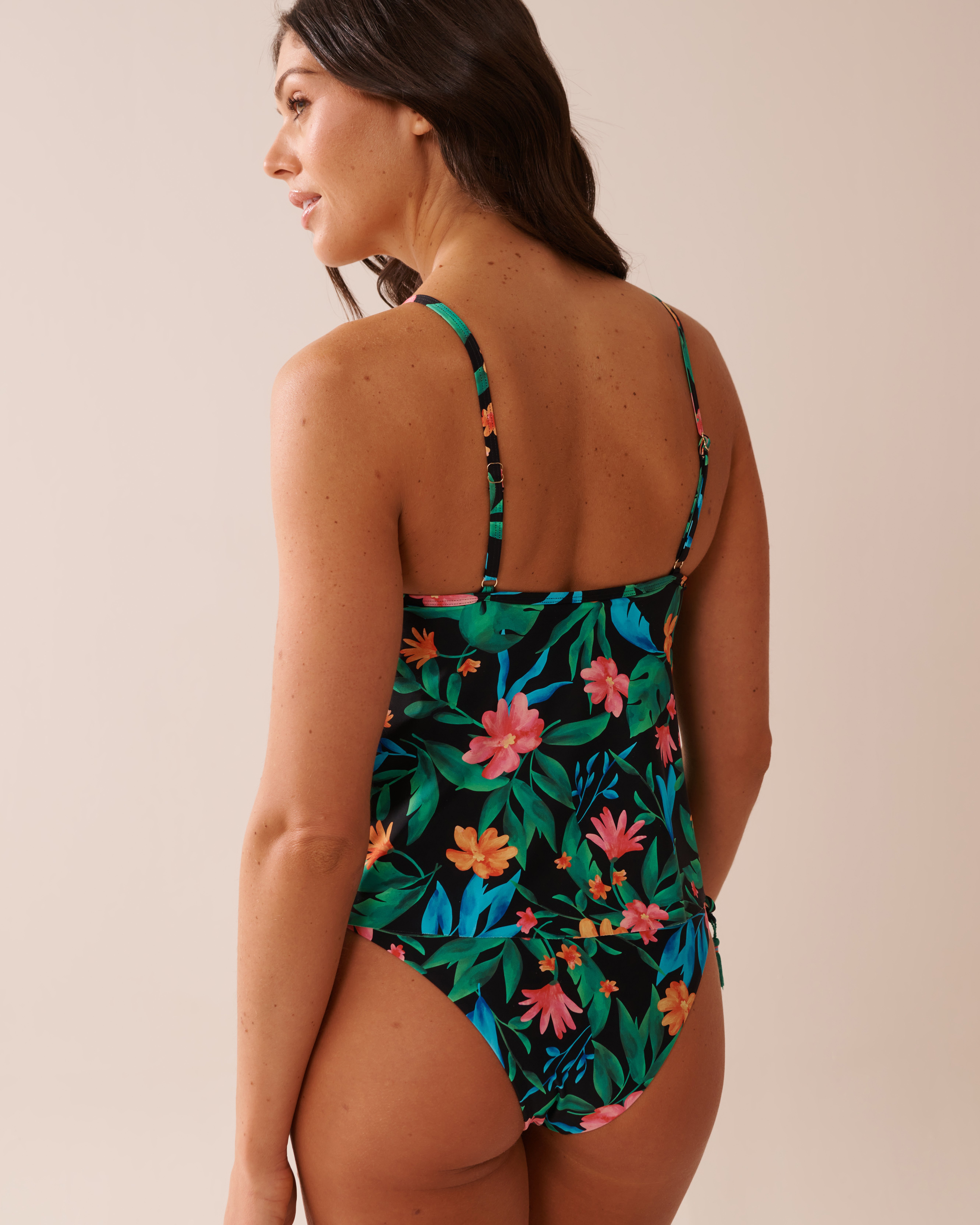 LA VIE EN ROSE AQUA Haut tankini col en V à armature MIDNIGHT TROPICS Noir/Tropical 70100765 - Voir2