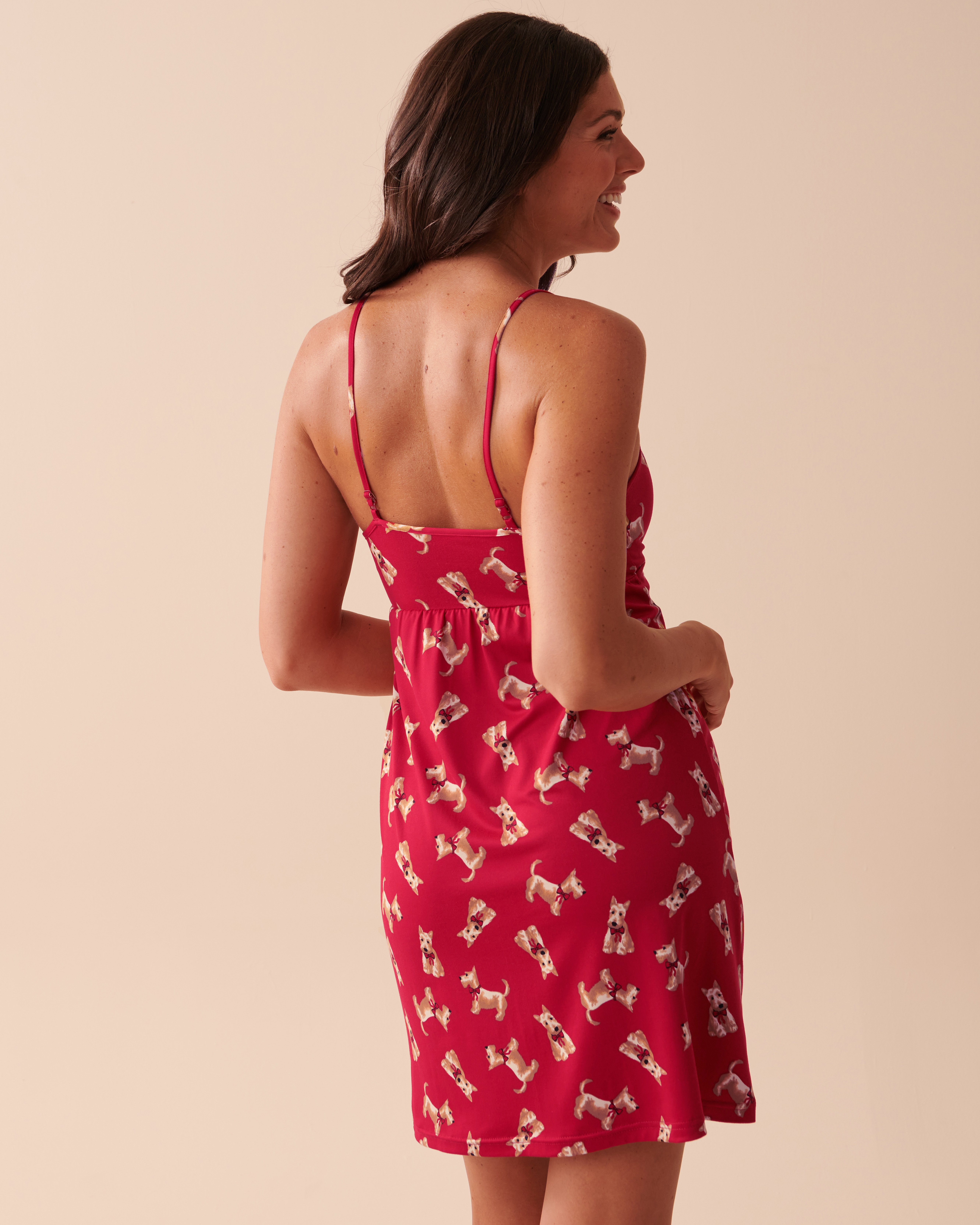 LA VIE EN ROSE Nuisette ultra douce à motif chien scottie Petit Scottie 40500313 - Voir2