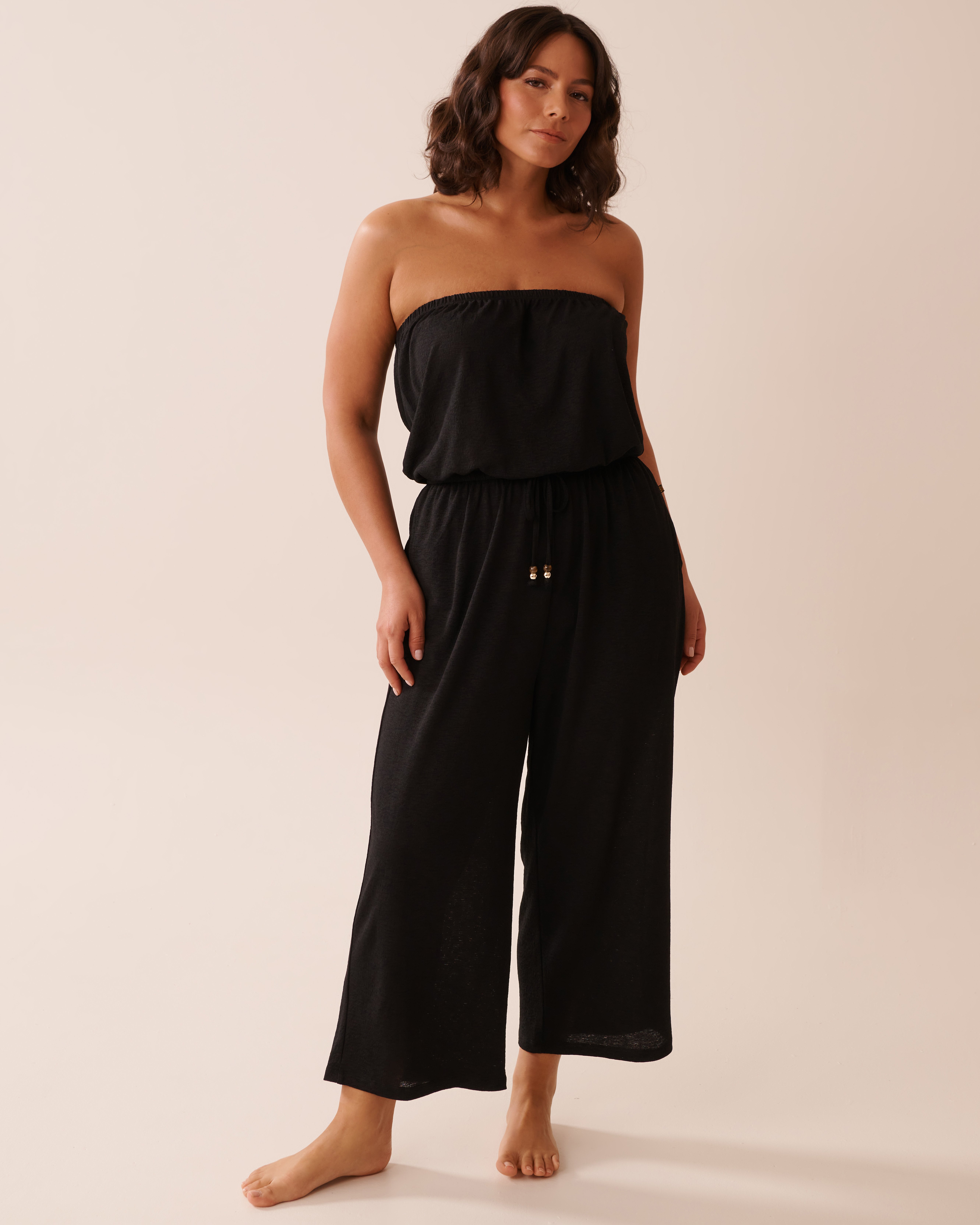 LA VIE EN ROSE AQUA Sleeveless Jumpsuit Black 80300116 - View4