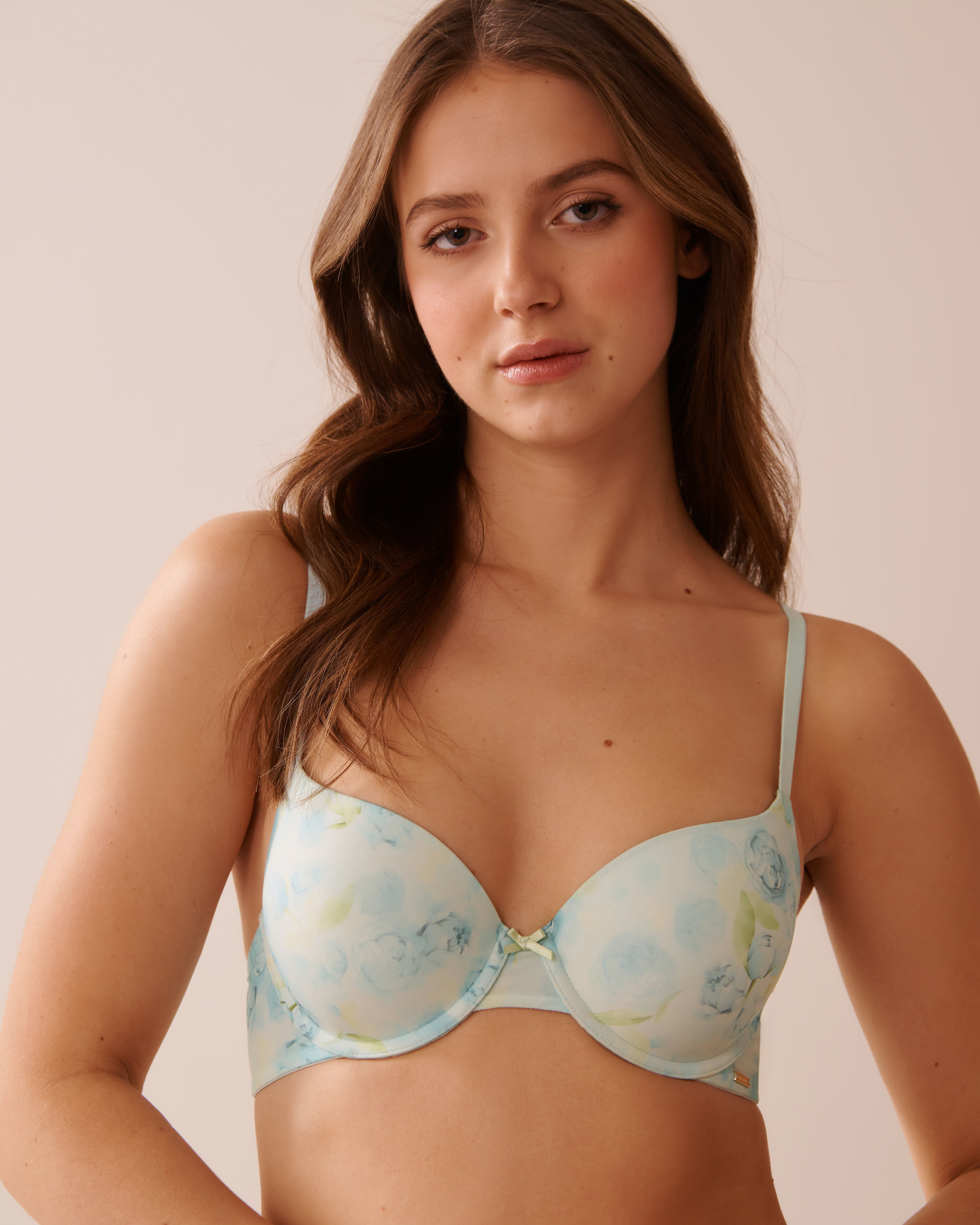 LA VIE EN ROSE Soutien-gorge push-up demi-buste Roses bleues 10300194 - Voir1