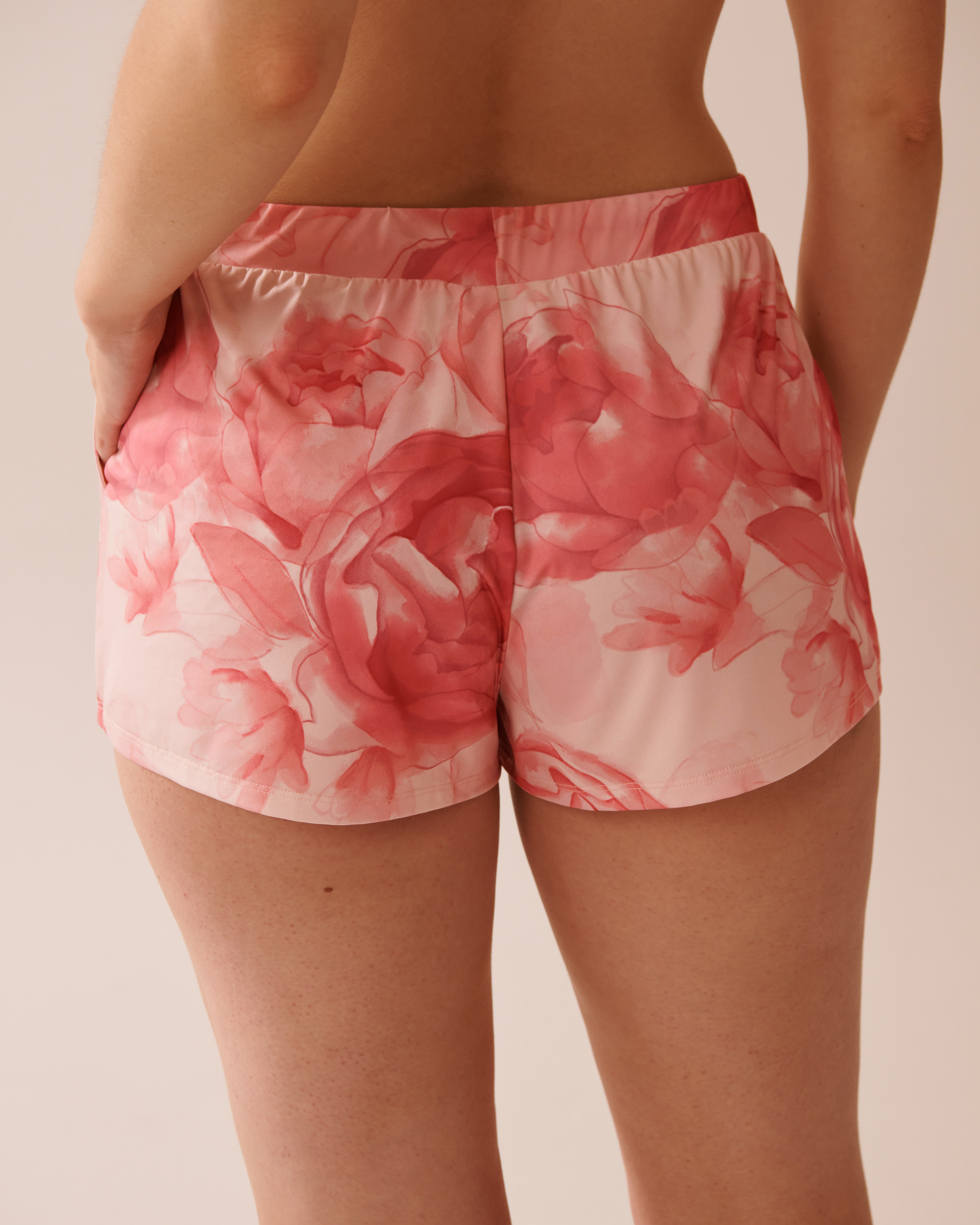 LA VIE EN ROSE Recycled Fibers Floral Pajama Shorts Pink Rose 60200132 - View2