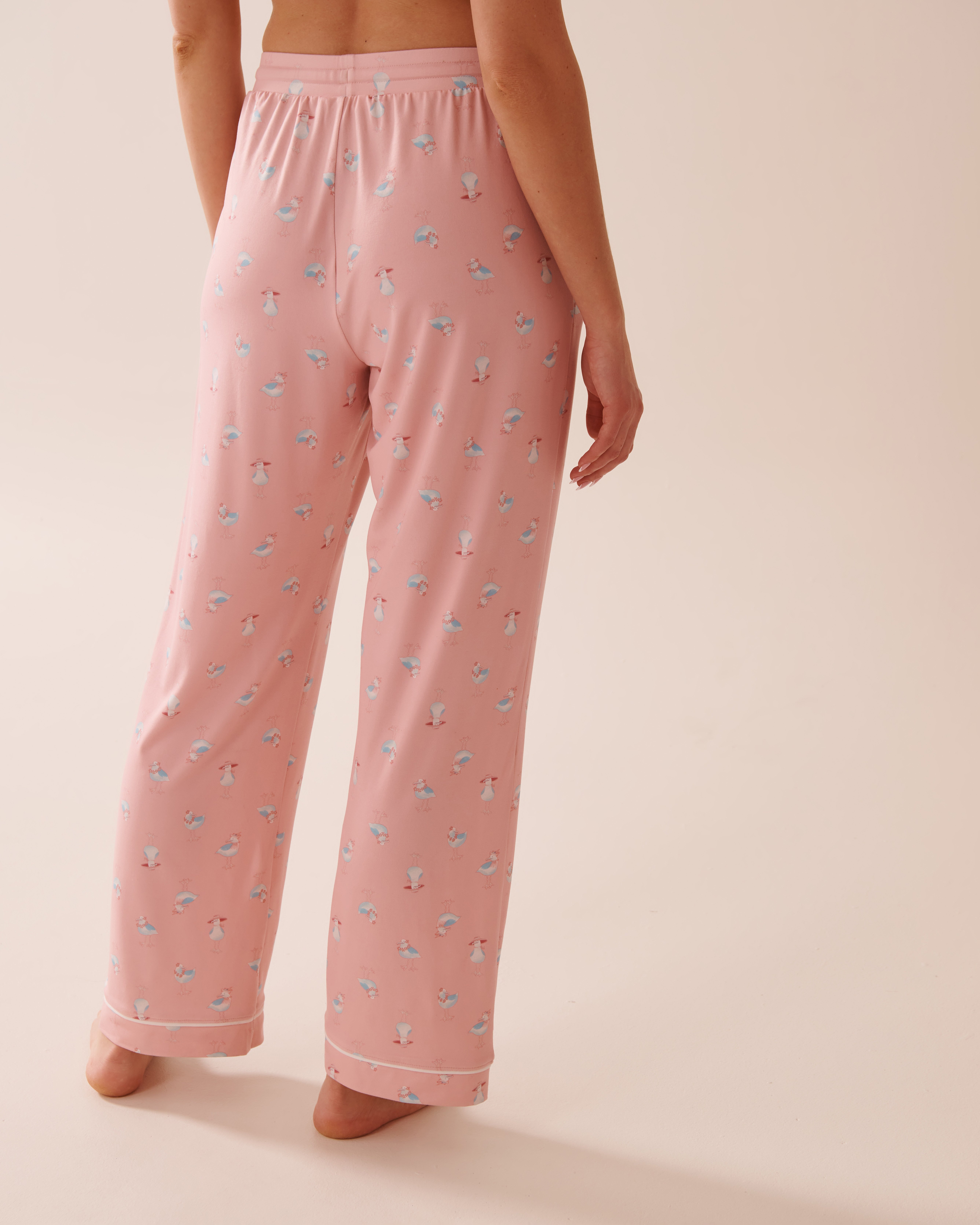 LA VIE EN ROSE Pantalon de pyjama ultra doux imprimé goéland Rose/Goéland 40200728 - Voir2