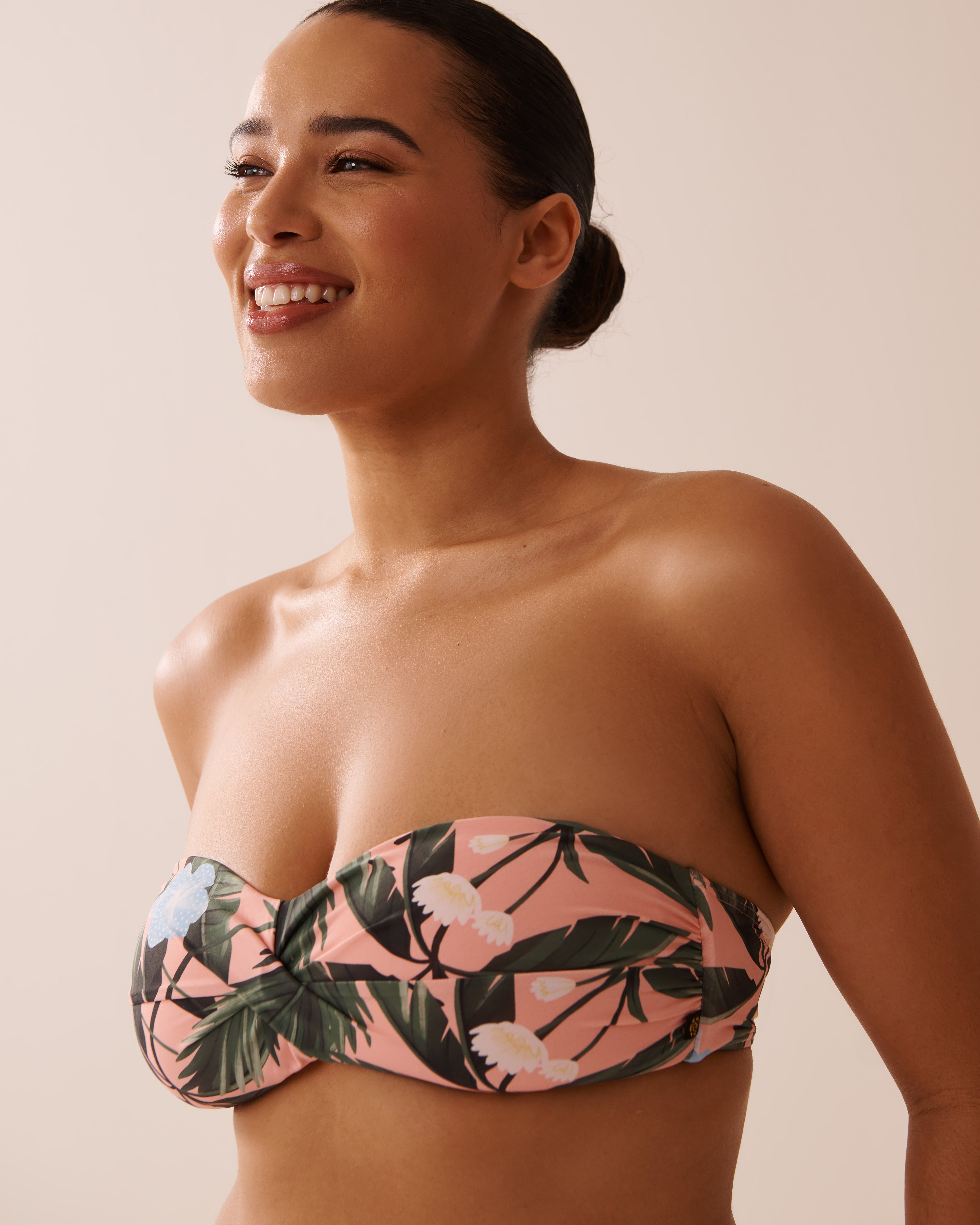 LA VIE EN ROSE AQUA Haut de bikini bandeau torsadé PEACHY TROPICS Tropical/Pêche 70100778 - Voir6